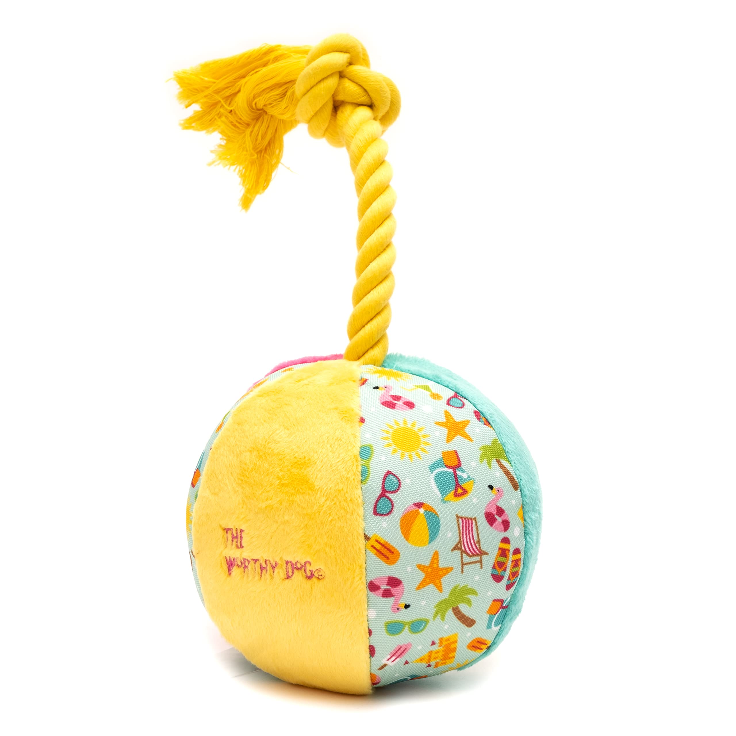 The Worthy Dog Life'S A Beach Durable Dog Toy – Heavy Duty Chew-Resistant Design With Multiple Squeakers And Non-Toxic Stuffing – For Hours Of Fun Outdoor And Indoor Play – Yellow