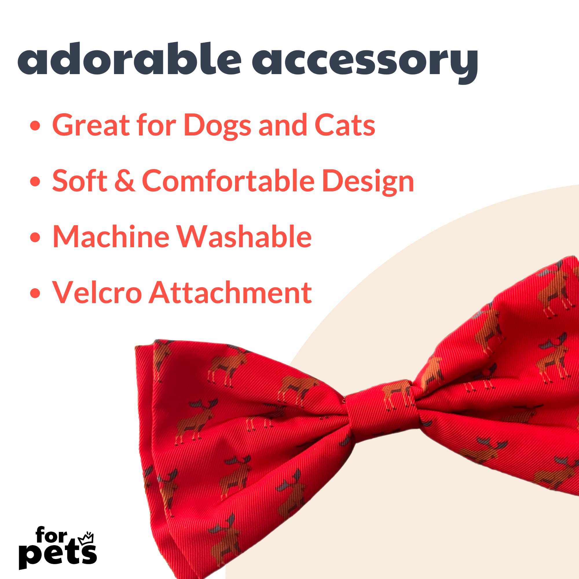 Huxley & Kent Moose Bow Tie For Pets | Large | Fun Bow Ties For Dogs & Cats | Cute, Comfortable, And Durable