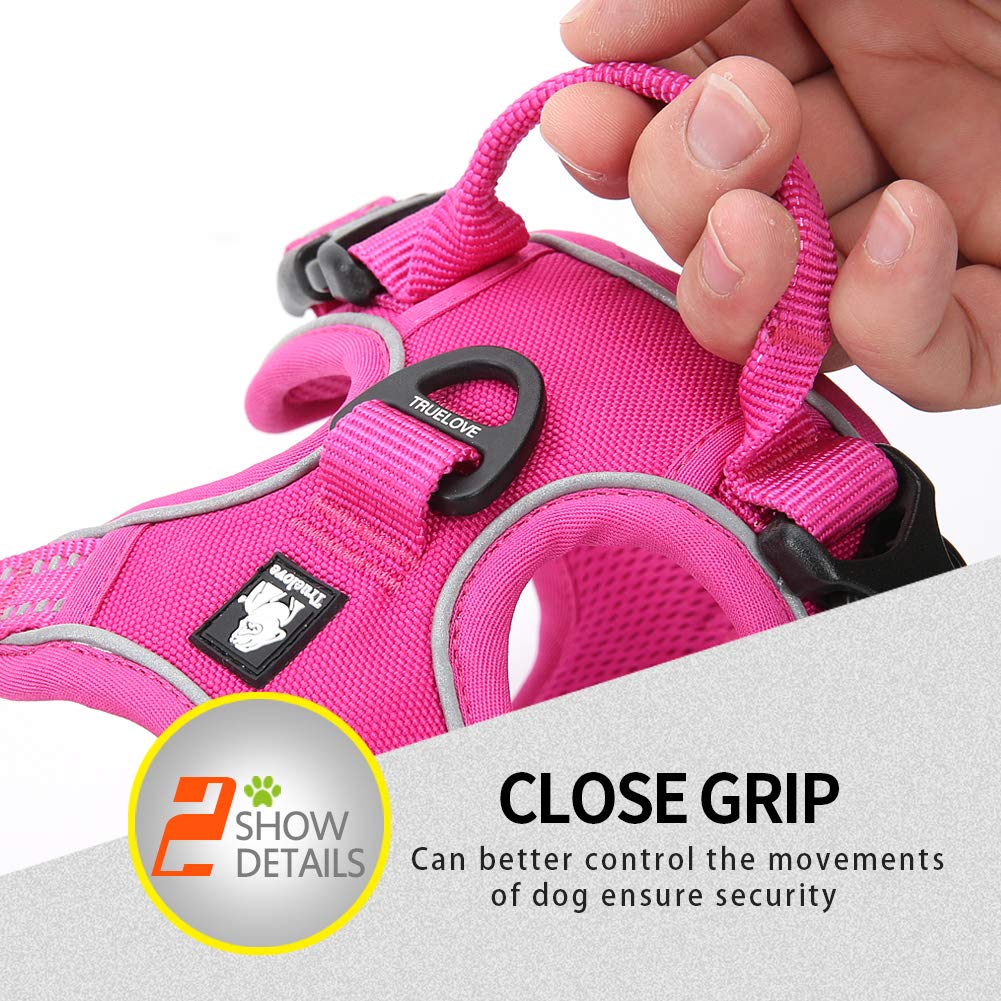 Juxzh Soft Front Dog Harness .Best Reflective No Pull Harness With Handle And 2 Leash Attachments