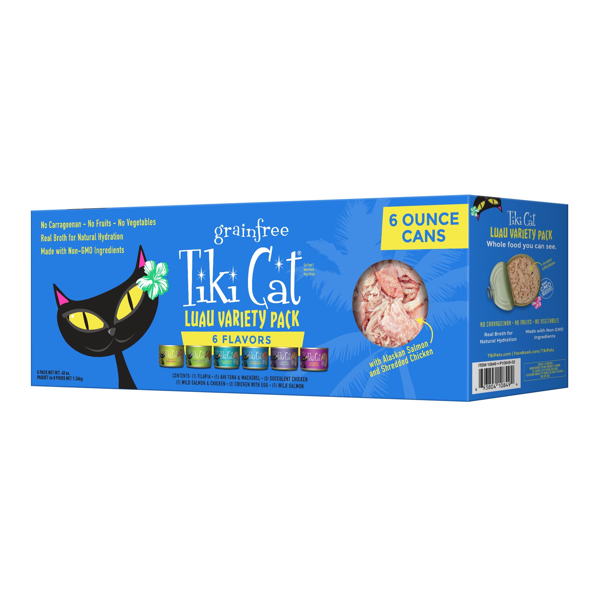 Tiki Cat Luau Variety Pack, Succulent Combinations of Real Shredded Protein in a Rich Flavorful Consumme, Grain-Free Balanced Nu