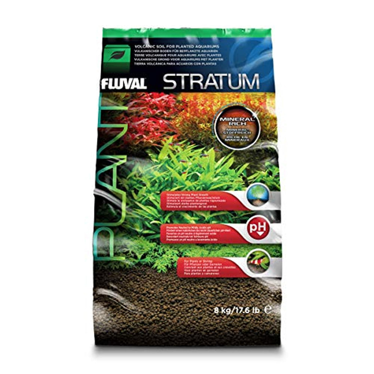 Fluval 12695 Plant And Shrimp Stratum For Freshwater Fish Tanks, 17.6 Lbs. - Aquarium Substrate For Strong Plant Growth, Support