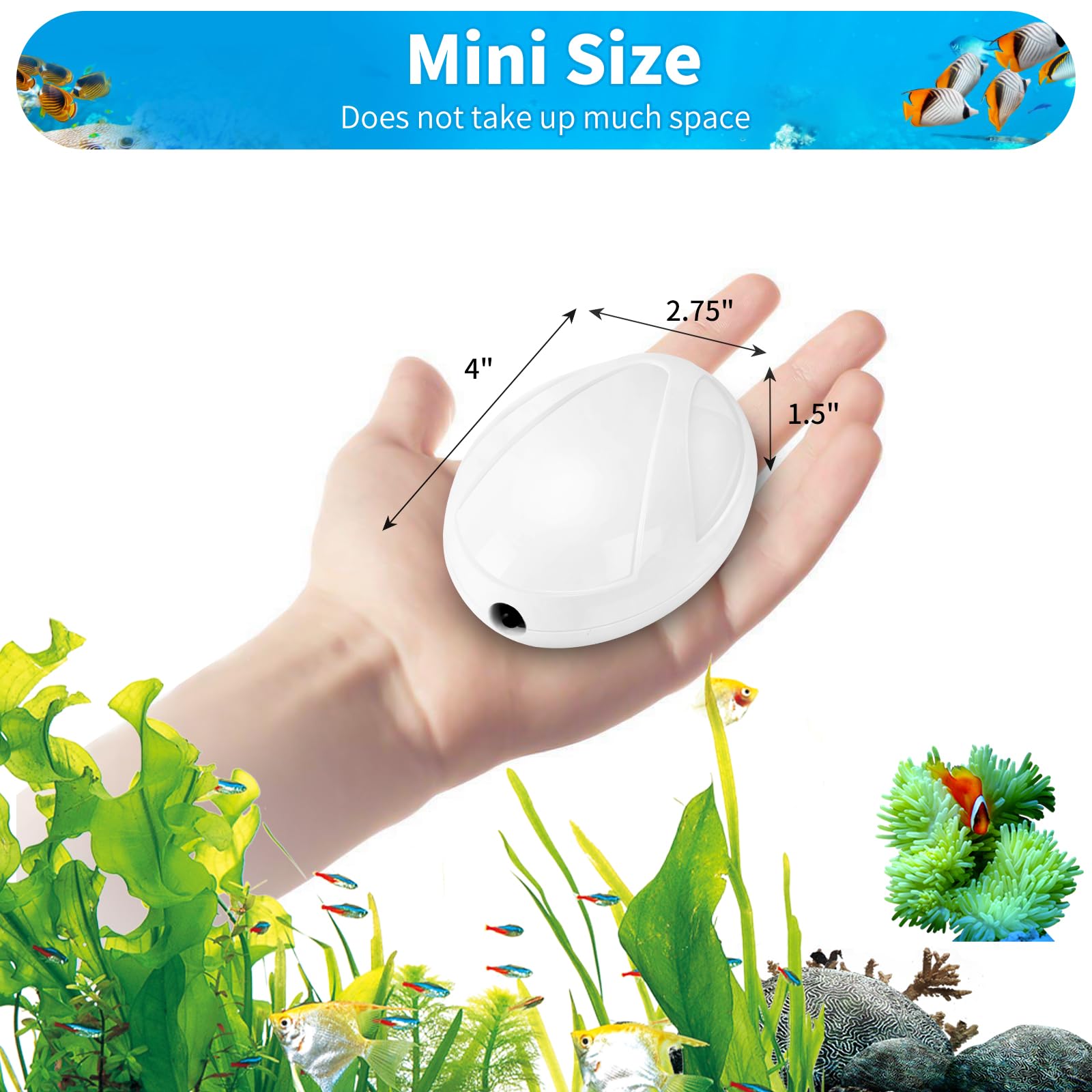 AQUANEAT Aquarium Air Pump, 20 Gallon Fish Tank Air Pump, Fish Bubbler, Hydroponic Oxygen Aerator, with Airline Tubing, Stone, C