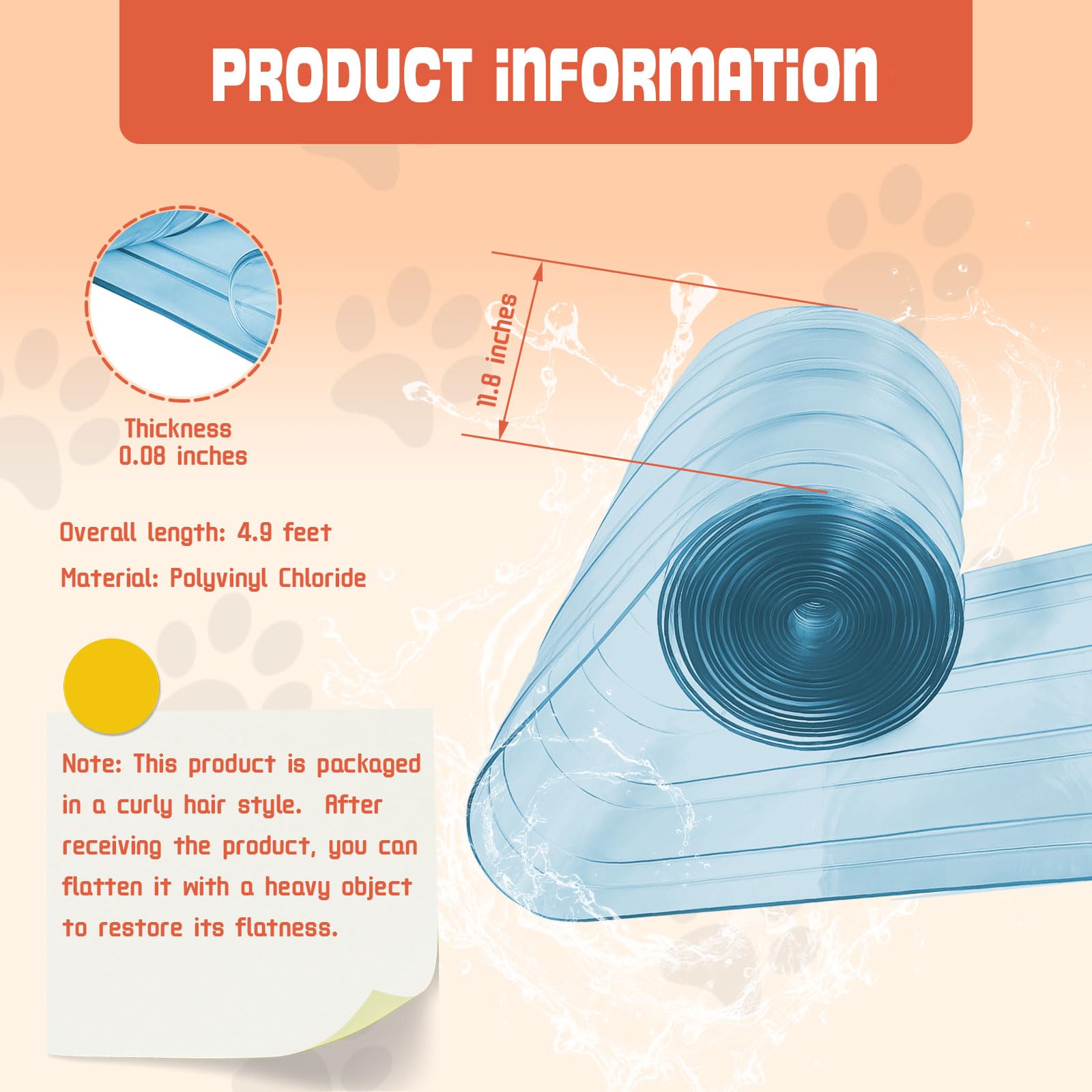 Dog Door Replacement Flaps, Doghouse or Kennel Door Flap, Pet Products and Supplies,Safe Plastic Vinyl Strip for DIY Doghouse or