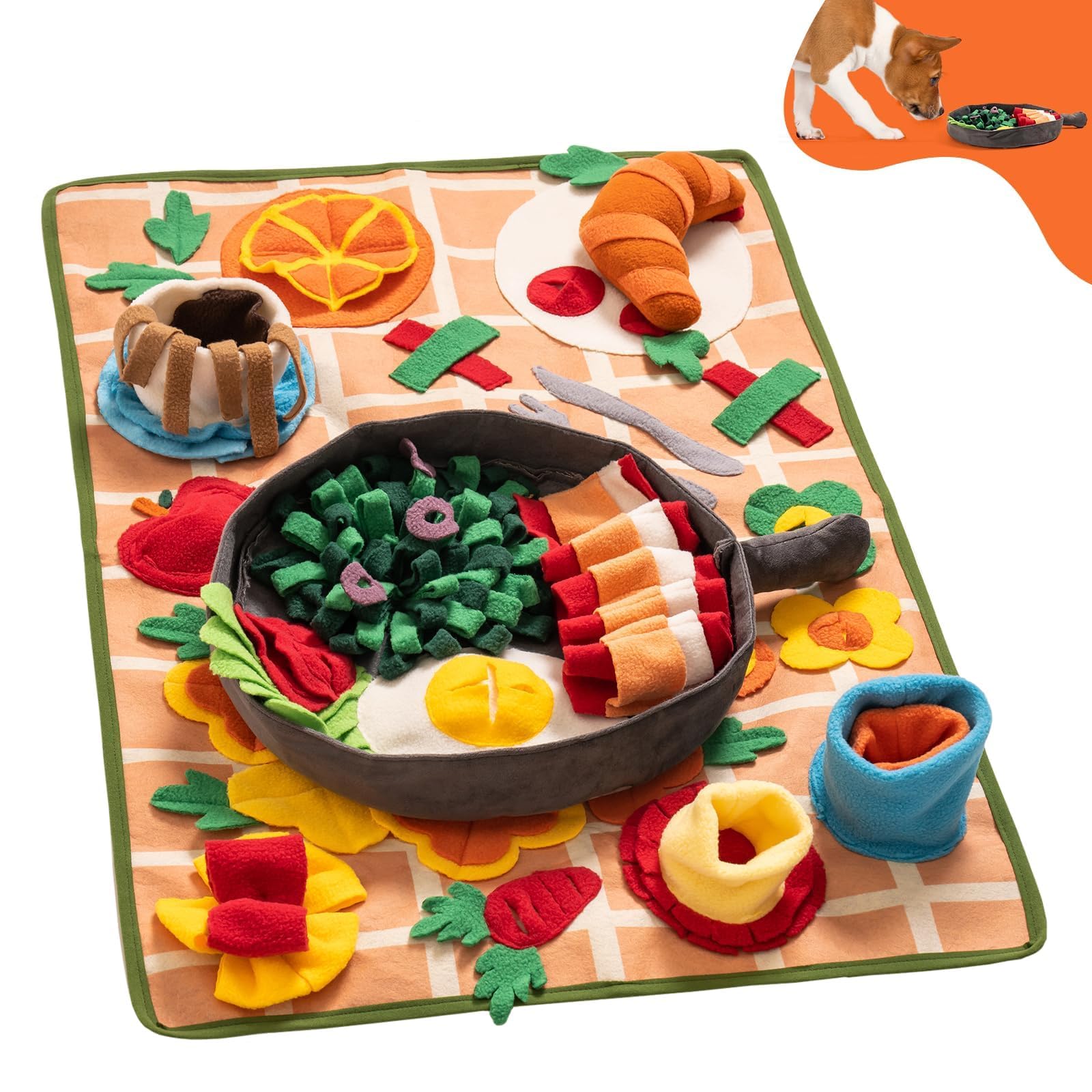 Snuffle Mat for Dogs Removable Themed Dog Snuffle Mat for Boredom & Training Slow Feeding - Interactive Puppy Snuffle Mat Encour