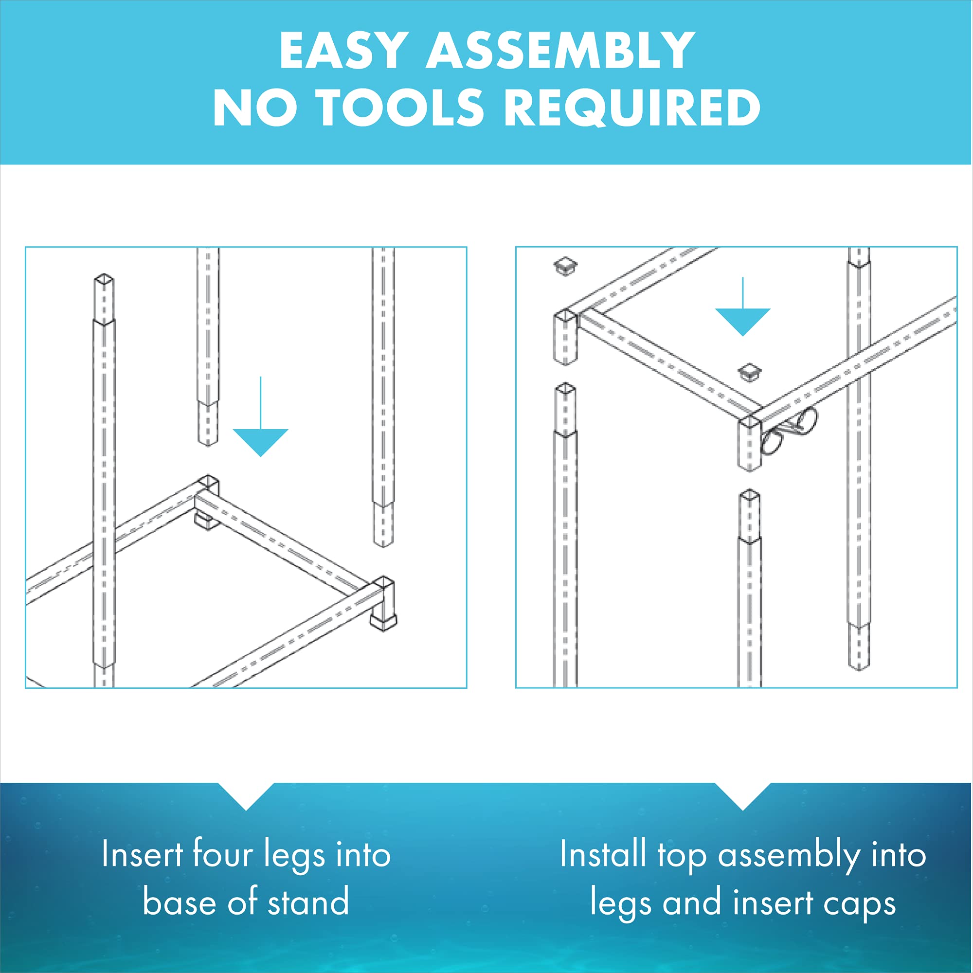 Titaneze 10 Gallon Double Aquarium Stand (2 Stands In 1), Fish Tank Stand, Bird Cage Stand, 22.5' W X 31' H X 10.5' D