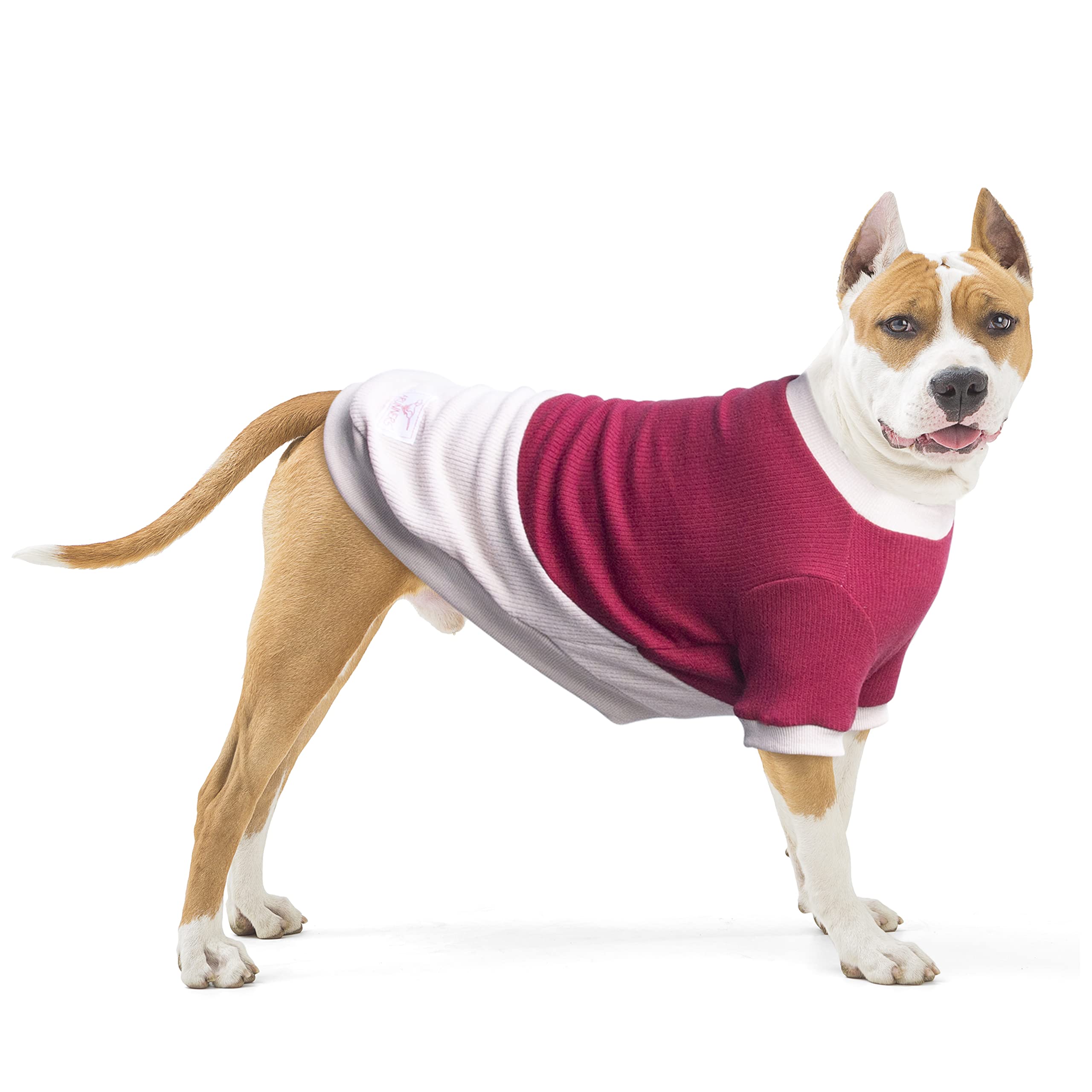 Arunners Extra Large Dog Sweaters Warm Clothes Pullover Sweatshirts For Labrador Rottweiler Great Dane, Dark Red Beige, 4X-Large