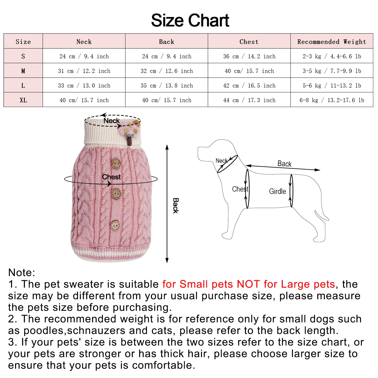 Topbuti Dog Sweater Turtleneck Knitwear Doggie Pullover Sweater Doggy Winter Coat Warm Pet Clothes Puppy Holiday Clothing Button