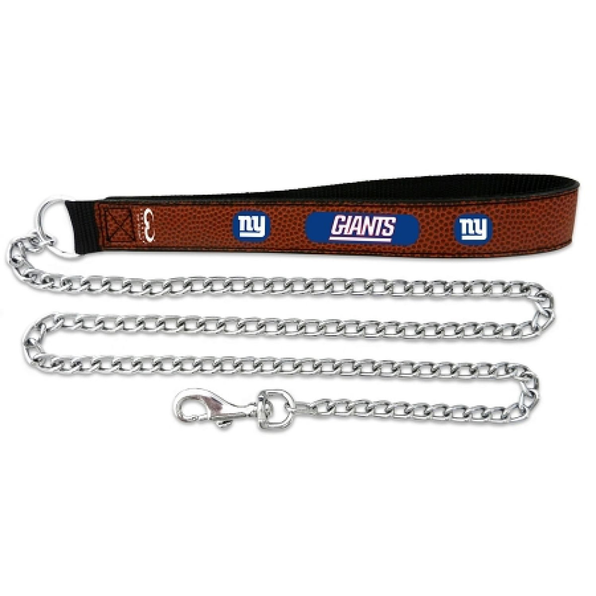 Nfl New York Giants Football Leather 2.5Mm Chain Leash, Medium