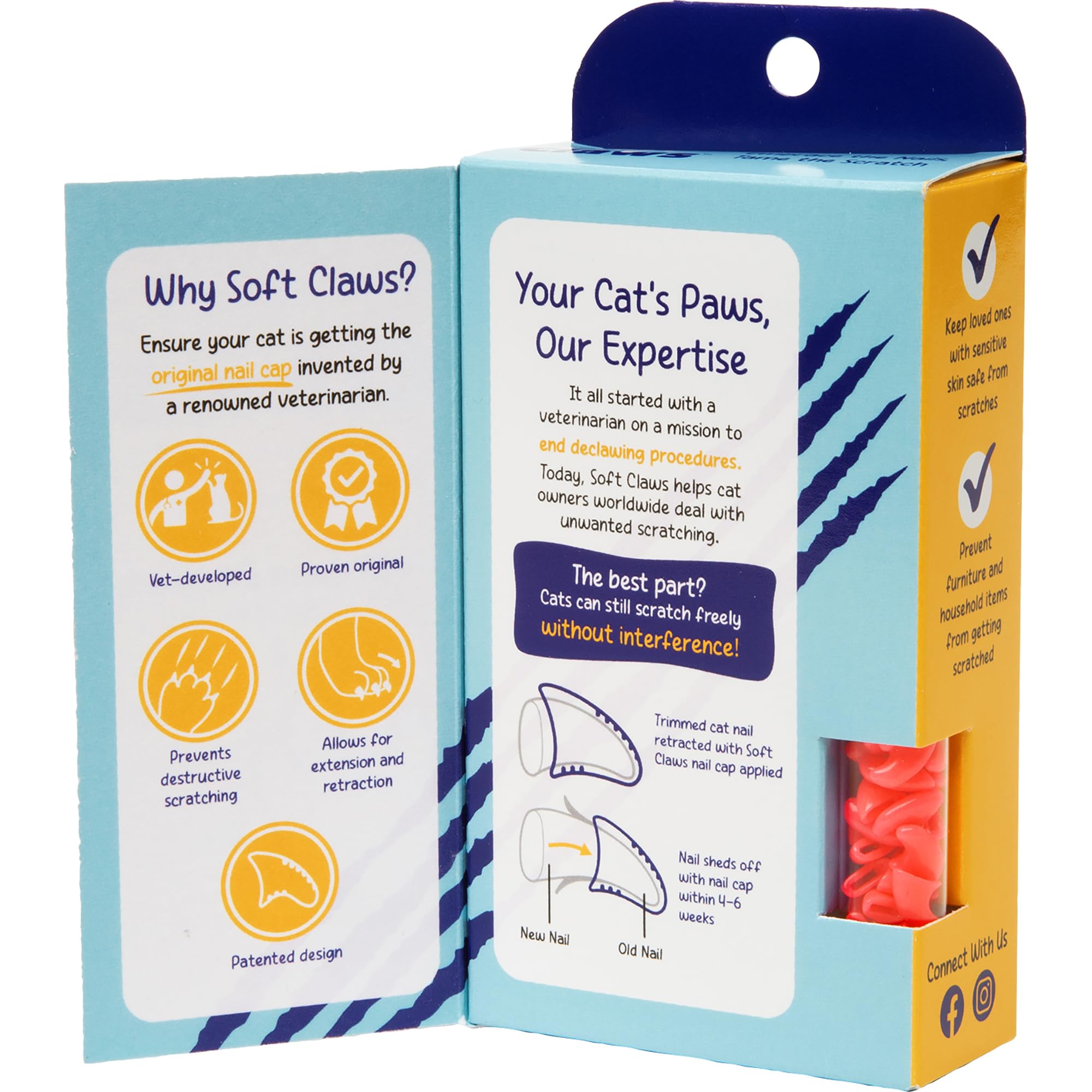 Soft Claws Safe Scratch-Free Solution For Cats - Cls (Cleat Lock System), Size: Large, Color: Pink