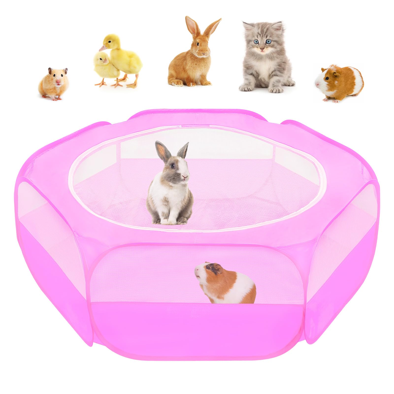 Amakunft Small Animal Pop-Up Playpen with Mesh Cover, 47   x 23.6   x 15   Chicken Brooder Box, Play Pen Indoor Outdoor fo