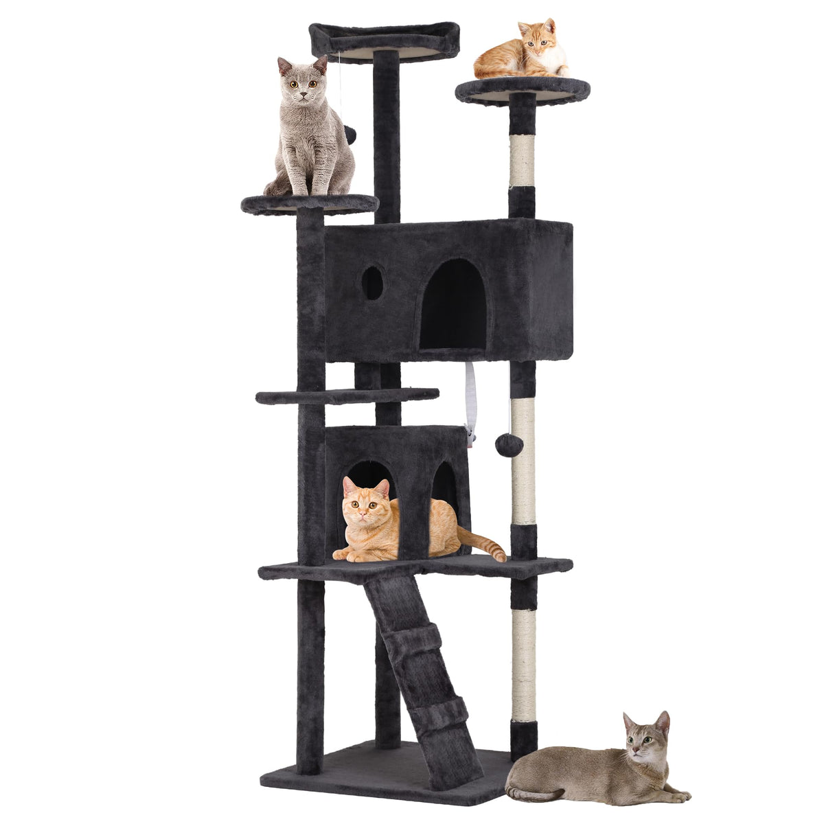 Bestpet 70In Cat Tree Tower For Indoor Cats,Multi-Level, Furniture Activity Center With Scratching Posts Stand House Cat Condo W