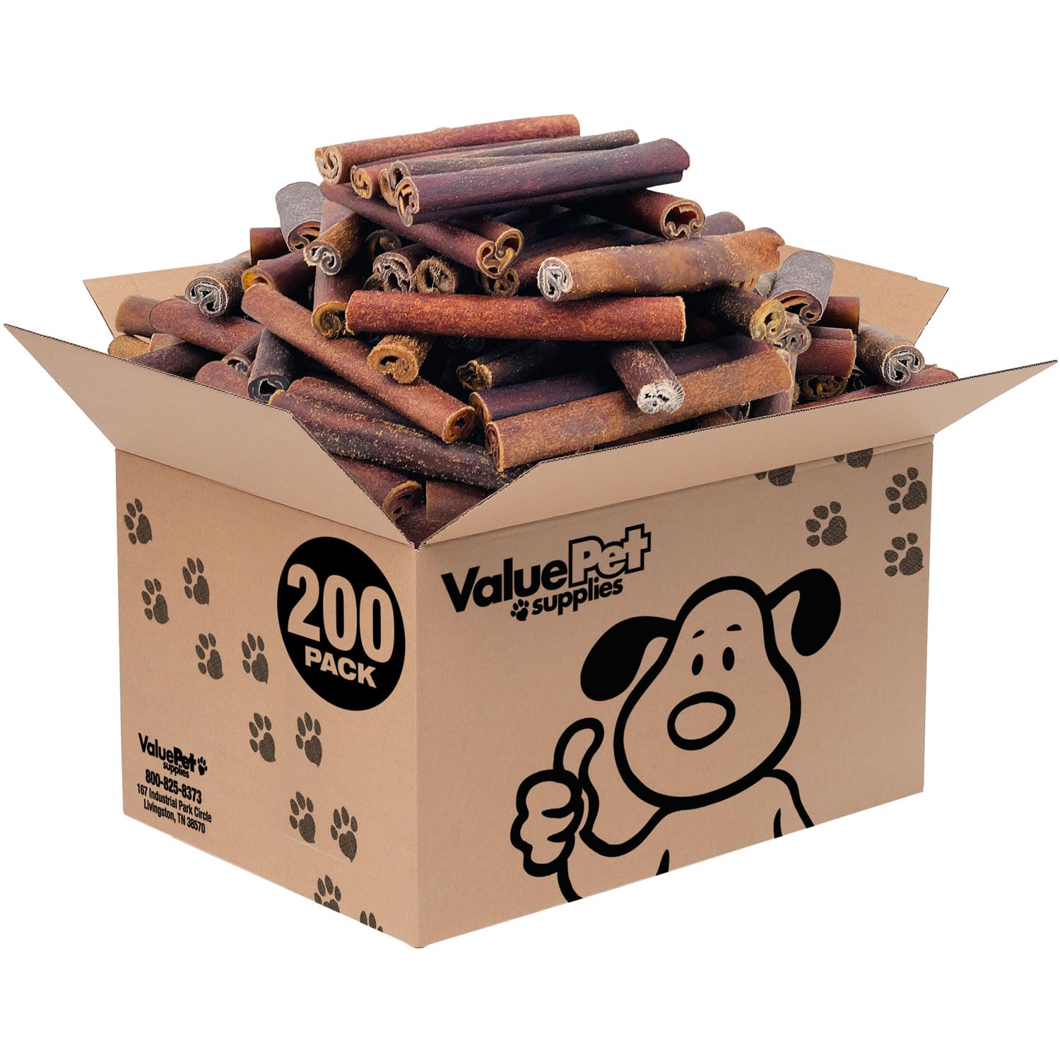 ValueBull Collagen Sticks for Dogs, 6 Inch Super Jumbo Chews, Natural Long-Lasting Dog Treats, 200 Count Bulk Pack - Supports Jo