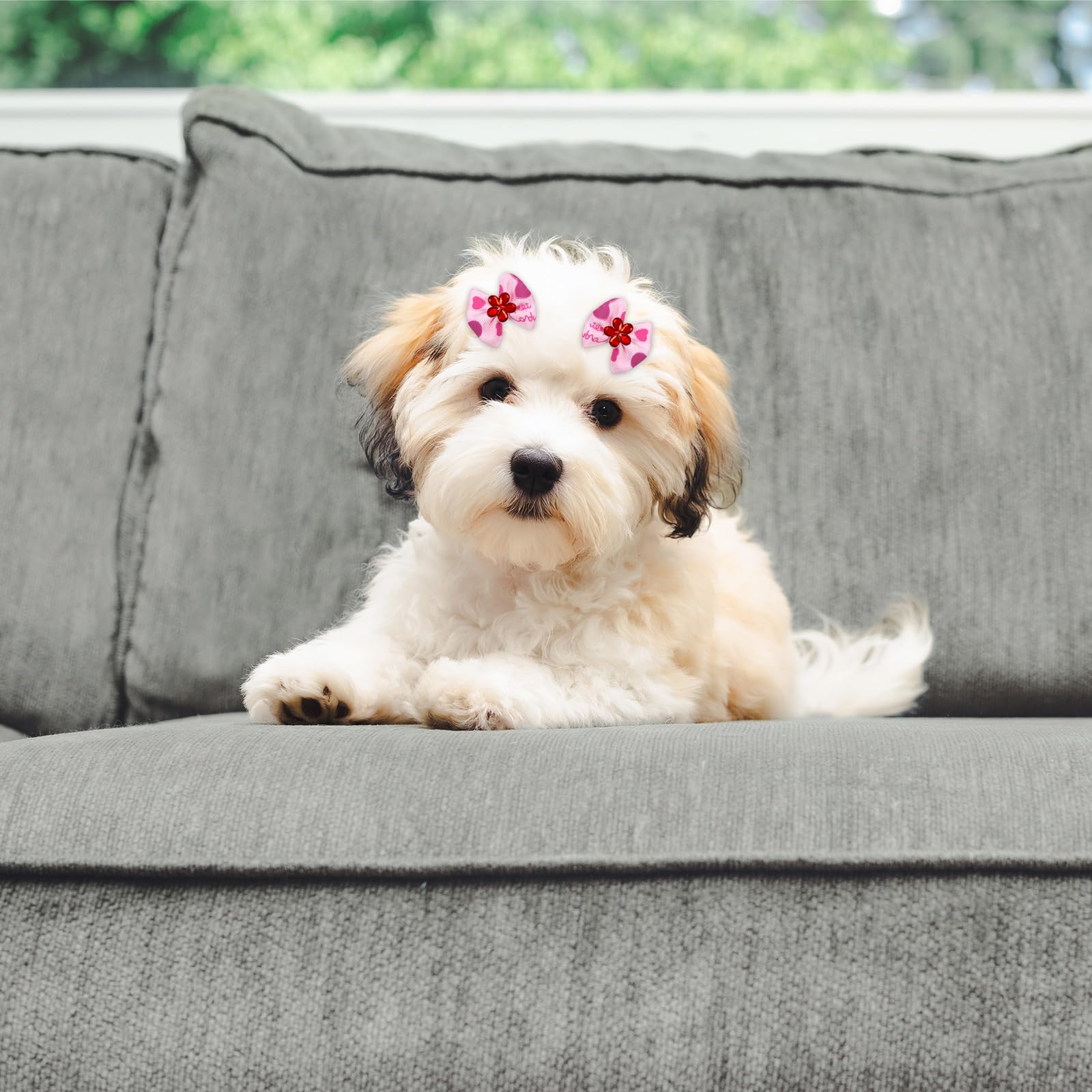 60Pcs Dog Hair Bows, Dog Bows Grooming Made Of High Tenacity Rubber Bands, 30 Beautiful Puppy Bows In (Mix)