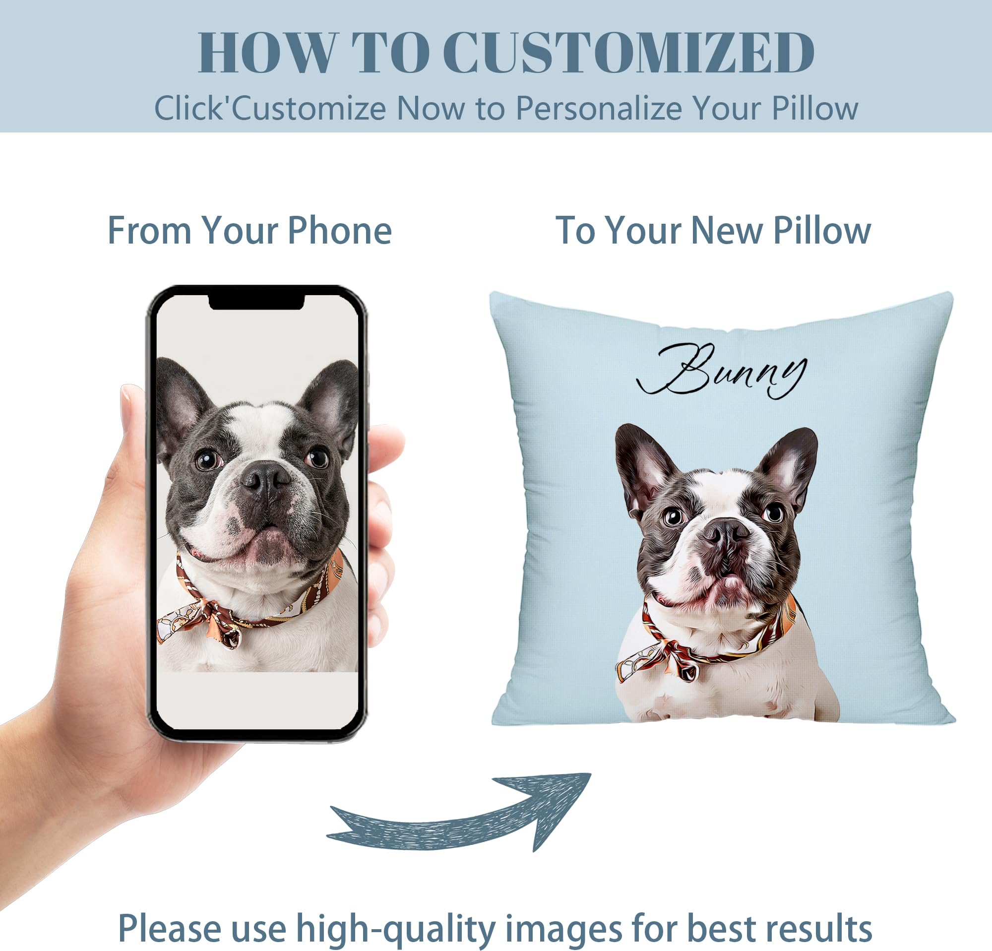 Funny Diy Personalized Pet Oil Painting Portrait From Photo Throw Pillow, Custom Dog Memorial Gifts For Loss Of Dogs, Dog Cat Me