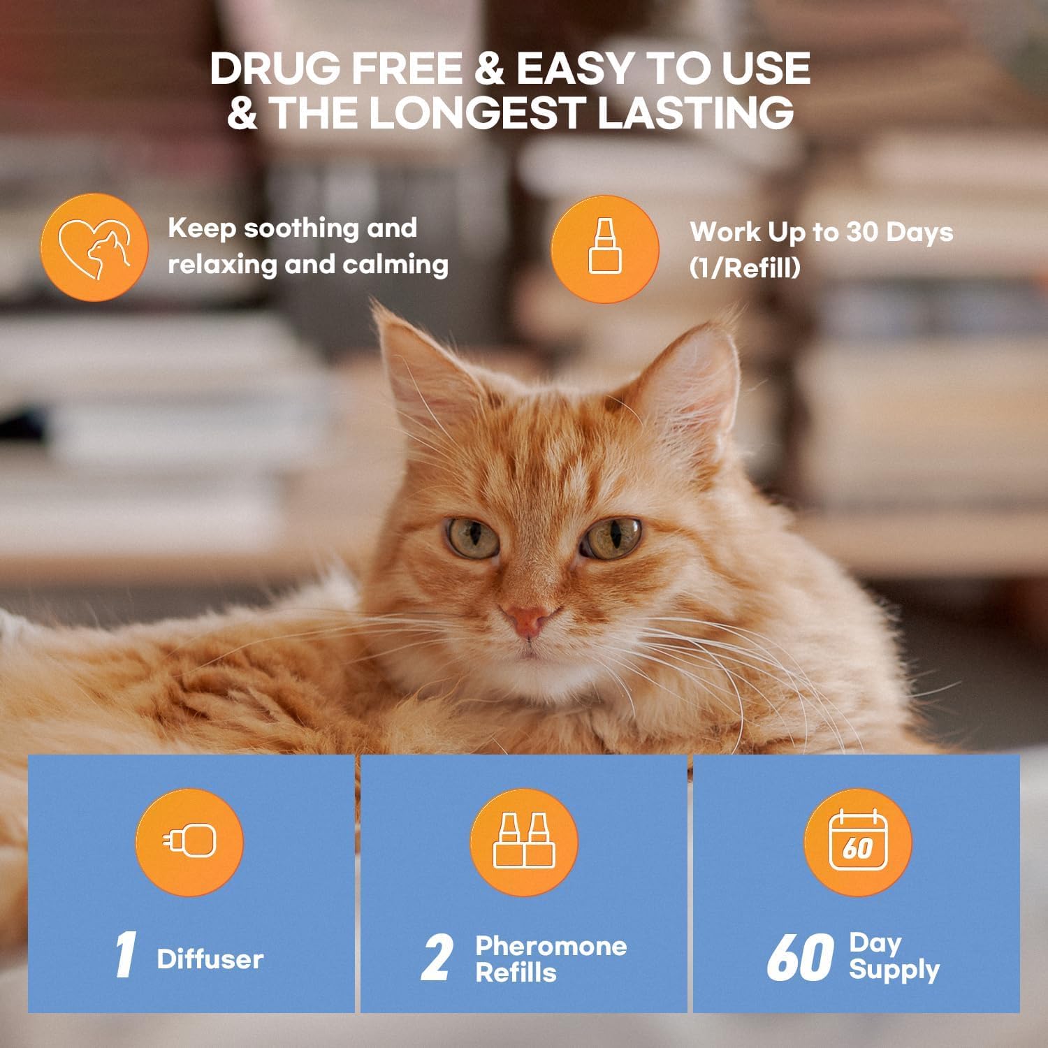 ProElobara Cat Calming Pheromone Diffuser: Cat Calming Pheromones Diffusers - Reduces Stress & Anxiety with Calming Pheromones