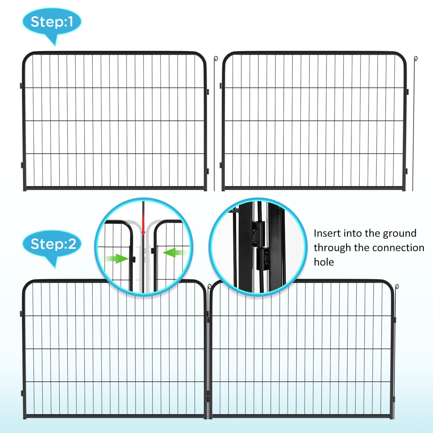 Bestpet Dog Playpen Indoor 32 Inch Height 4 Panels Dog Pen For Medium And Large Dogs, Exercise Pen Pet Dog Fence With Doors Pet