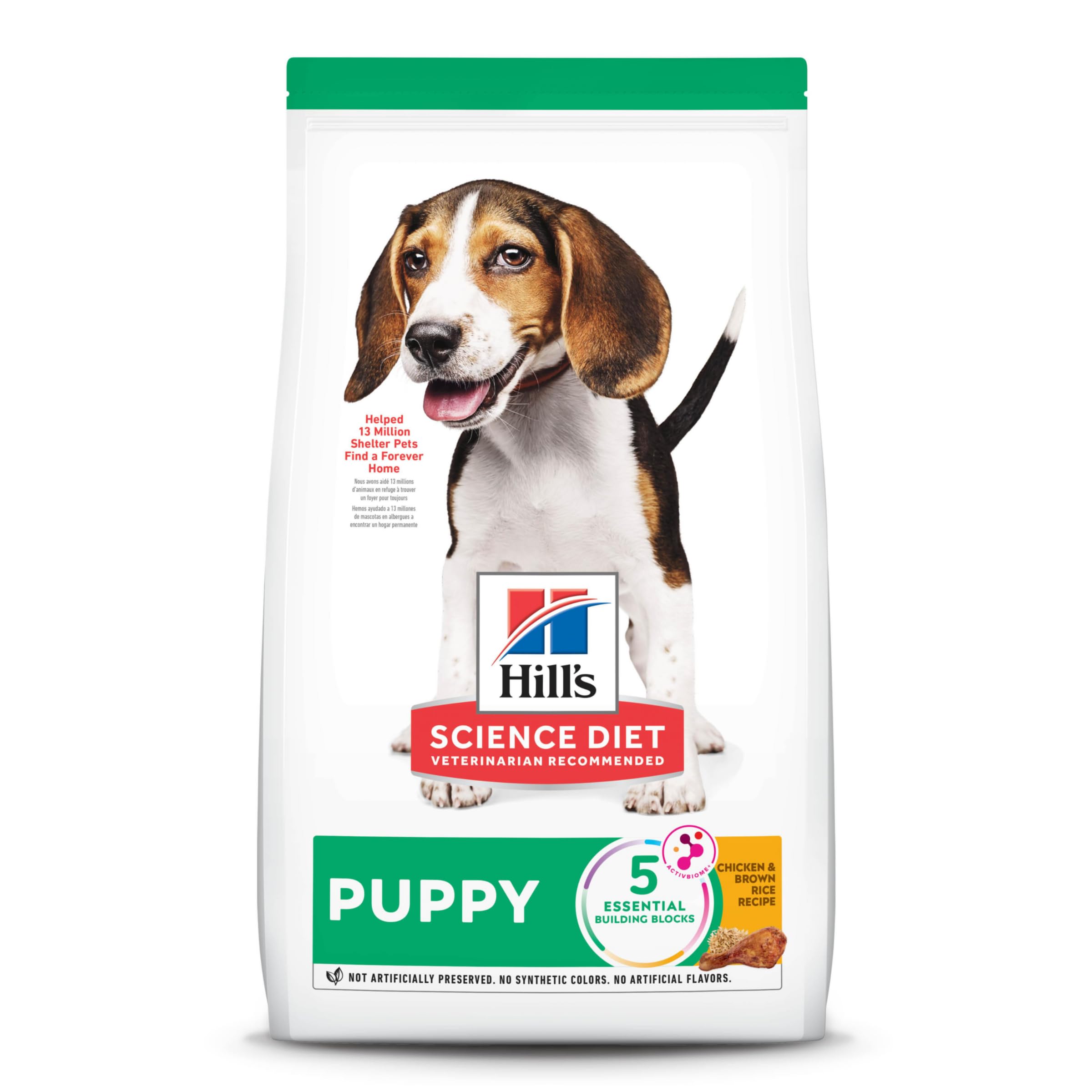 Hills Science Diet Puppy, Puppy Premium Nutrition, Dry Dog Food, Chicken & Brown Rice, 4.5 lb Bag
