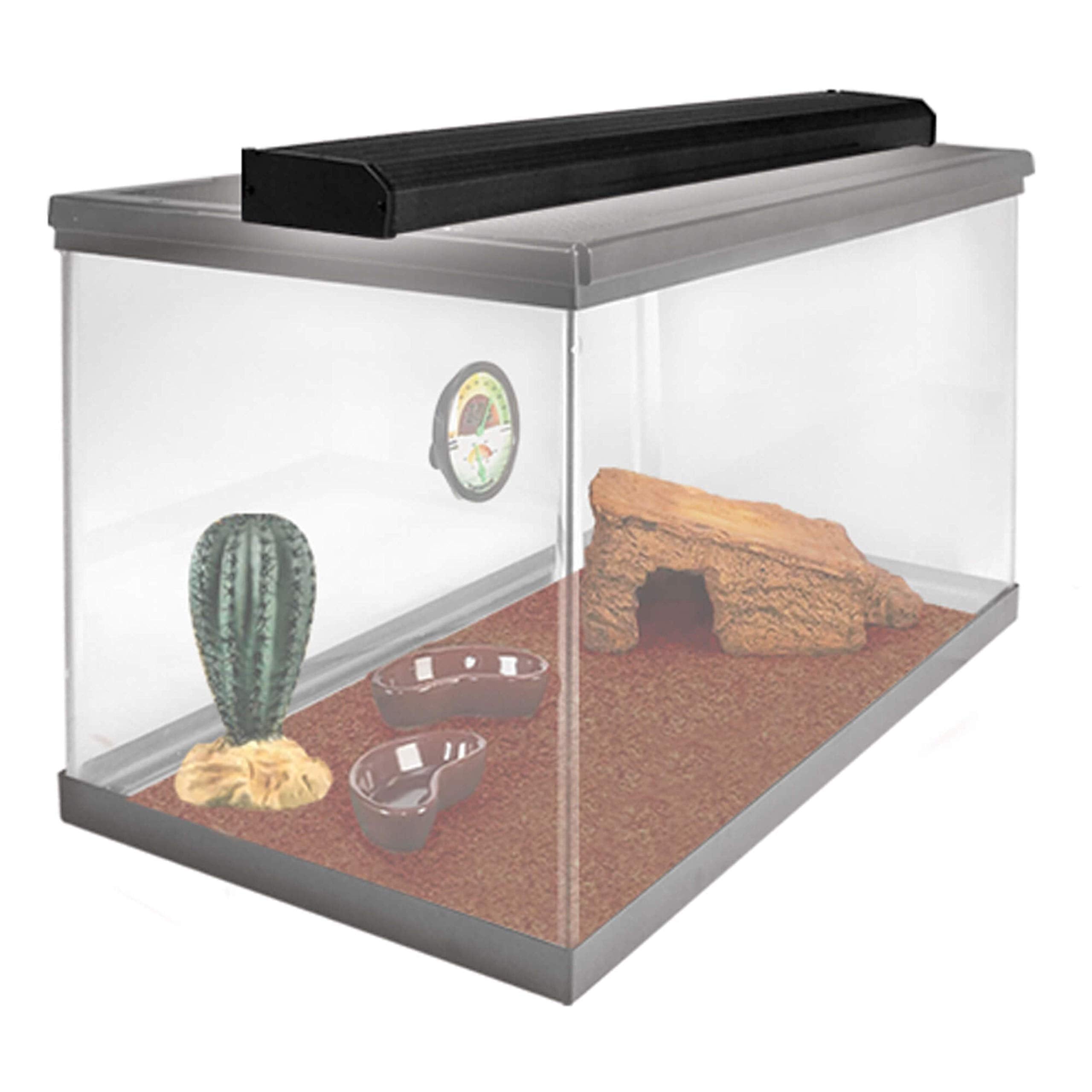 Zilla Reptile T8 Slimline Desert Pet Habitat Light Fixture with 15 Watt Fluorescent Bulb, 18 Inches,Black