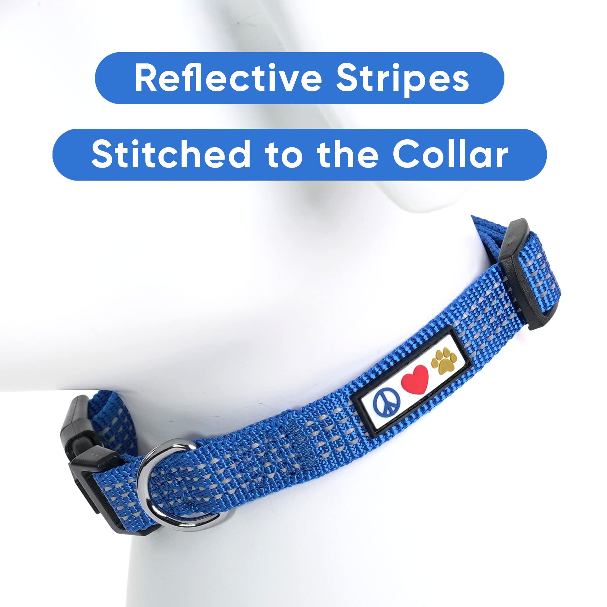 Pawtitas Reflective Dog Collar Adjustable Dog Collars For Large Dogs Puppy Collar Large Dog Collar Blue Collar