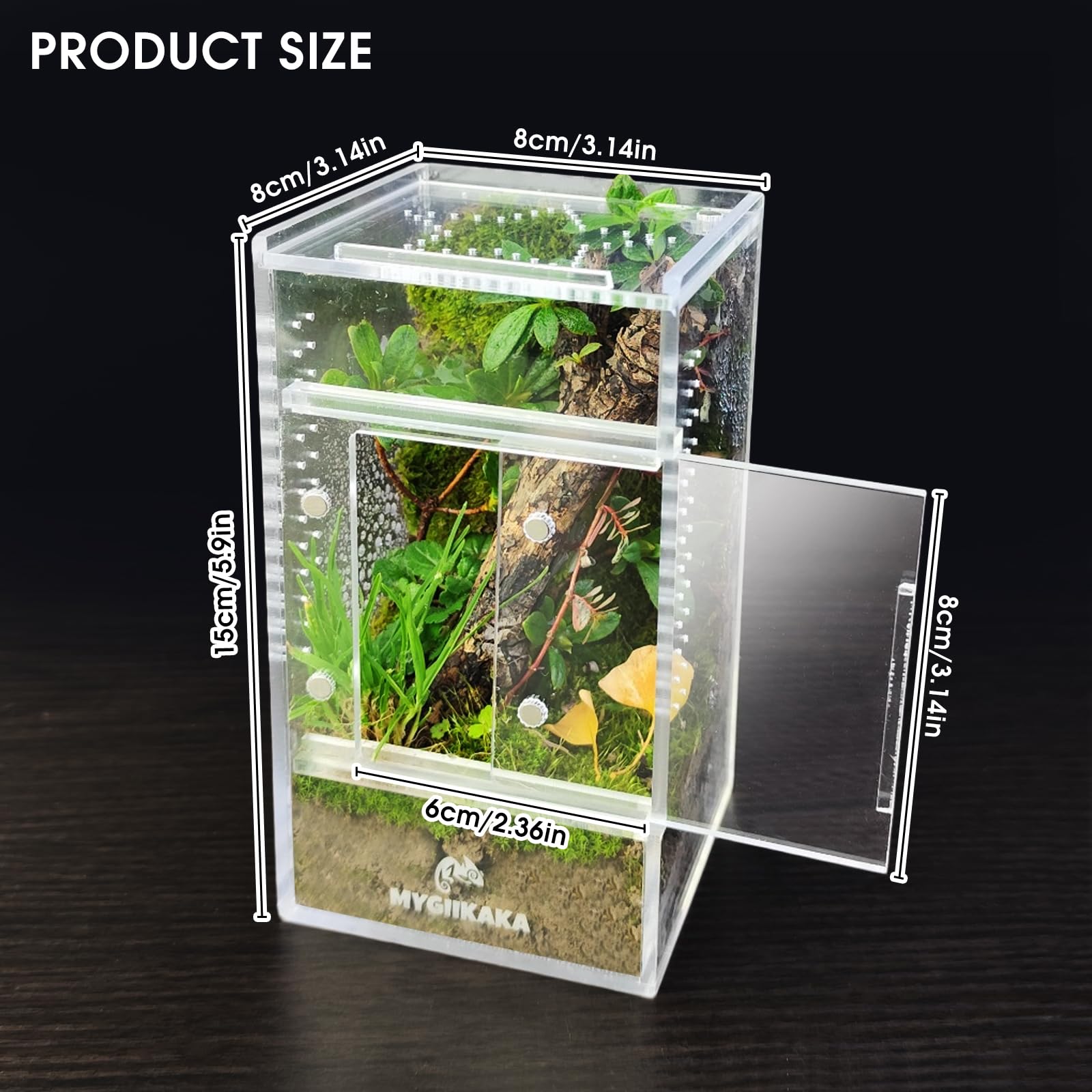 Mygiikaka Jumping Spider Enclosure Accessories, Tarantula Spider Box, Bug Cage, Praying Mantis Habitat Enclosure, Snail Insect T