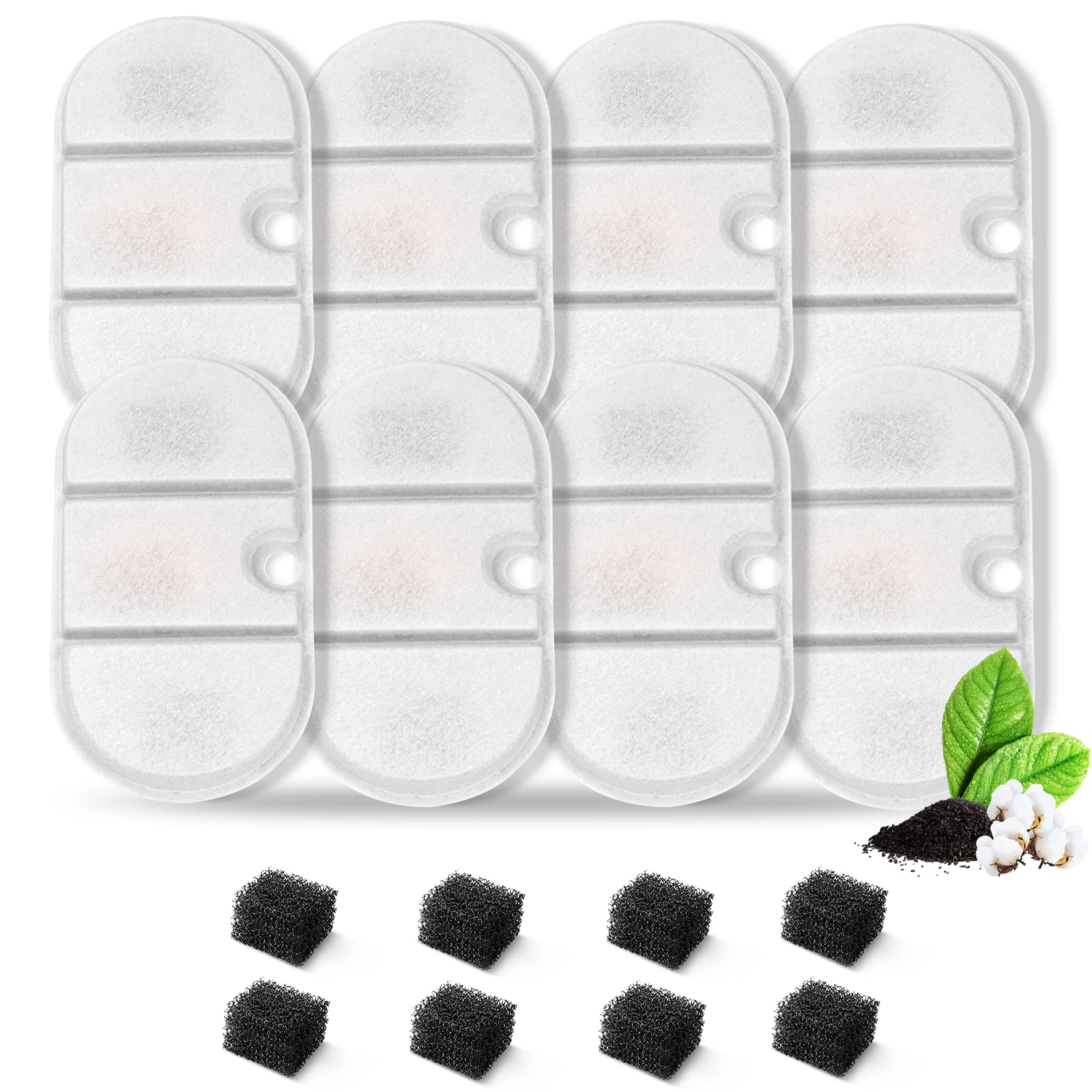 Vindox 16 Packs Replacement Cat Water Fountain Filters Compatible With Petlibro Capsule Pet Water Fountain: Plwf002,71Oz/2.1L Ultra Quiet-Bpa-Free, Two Flow Modes Pet Water Dispenser