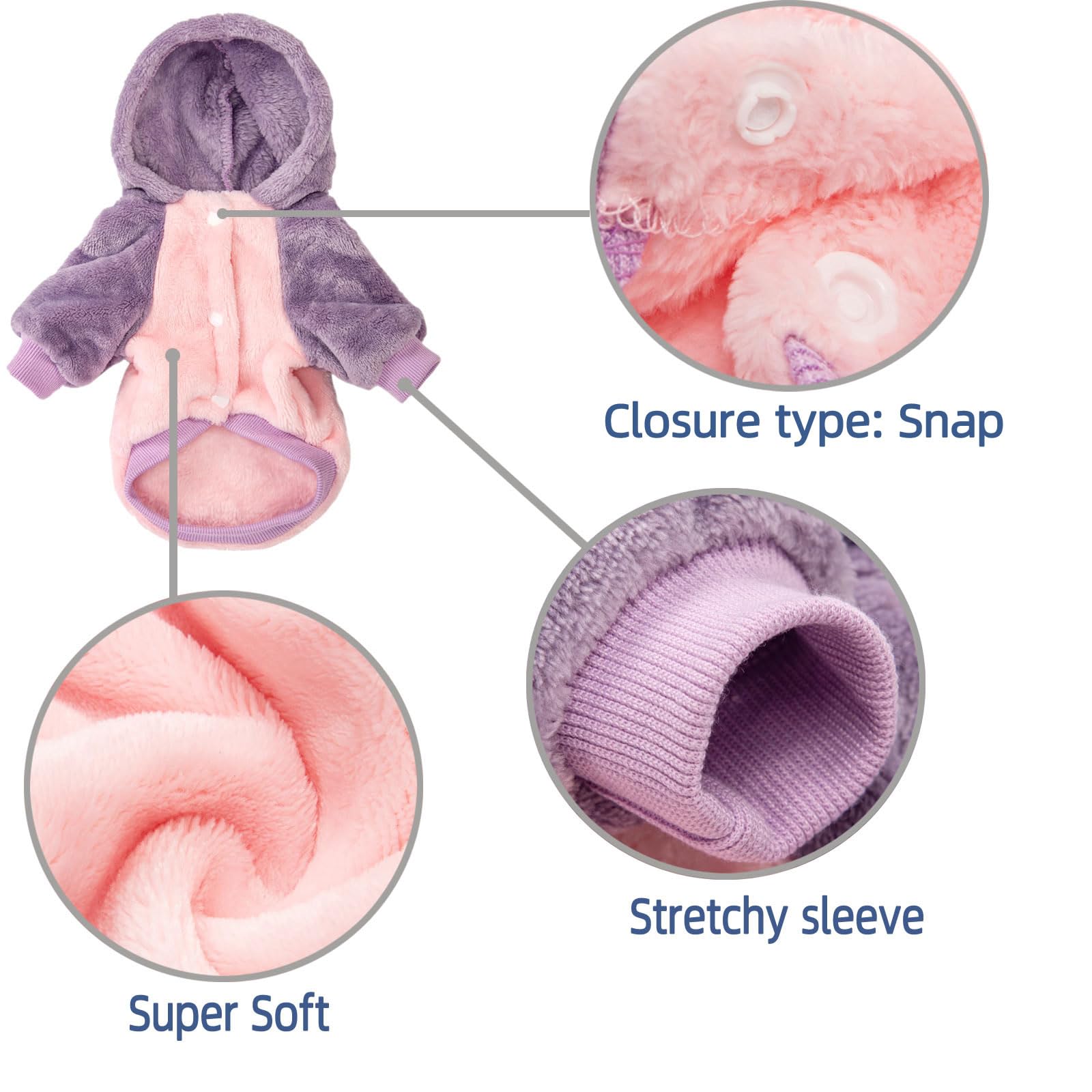 Fabricastle Dog Hooded Sweater, Dog Clothes For Xxs Xs Small Dogs Girl & Cats, Soft And Warm Pet Coat, Winter Pet Jacket, Doggy