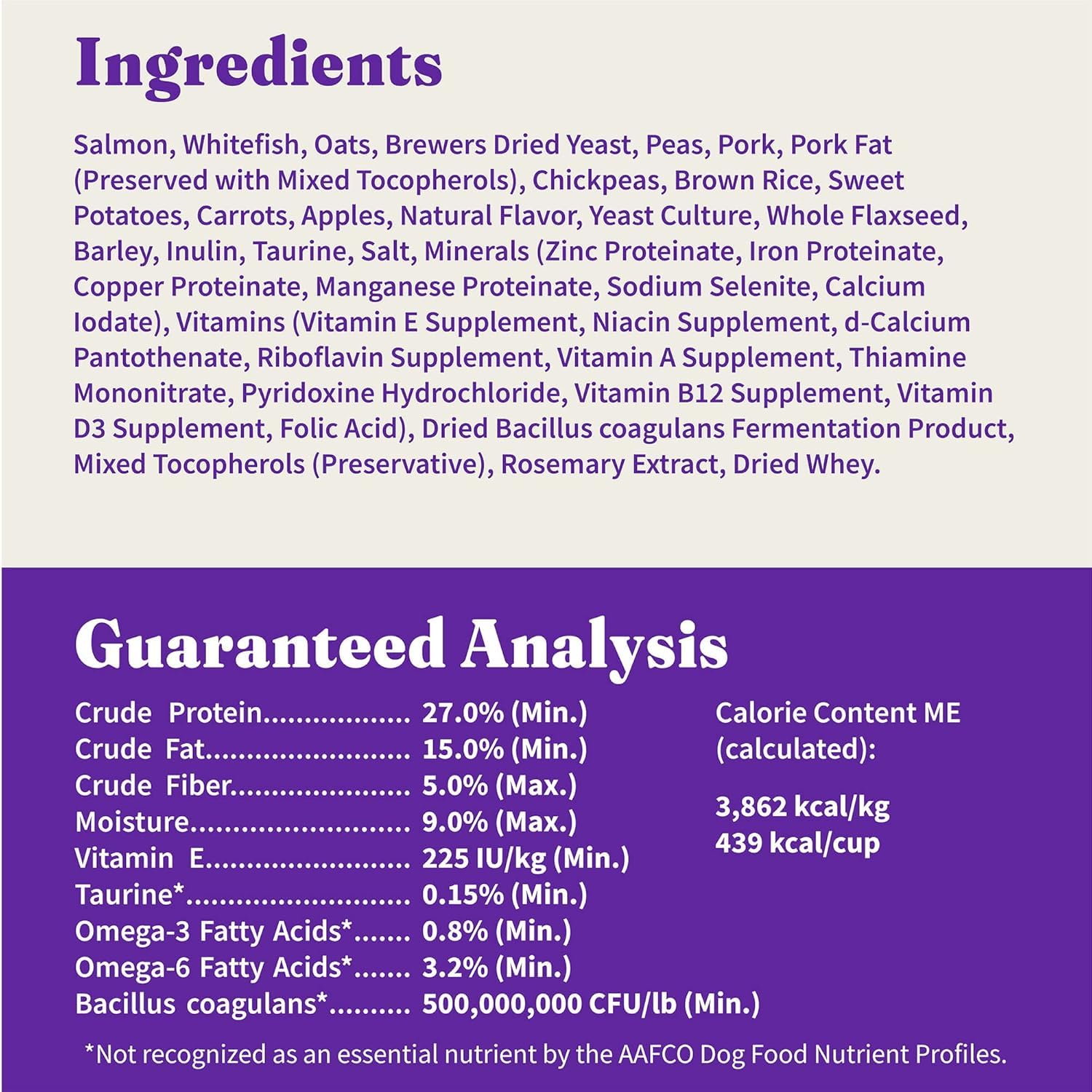 Halo Holistic Dog Food Wild Caught Salmon & Whitefish Formula, Healthy Grains Dry Dog Food, Complete Digestive Health, Kibble fo