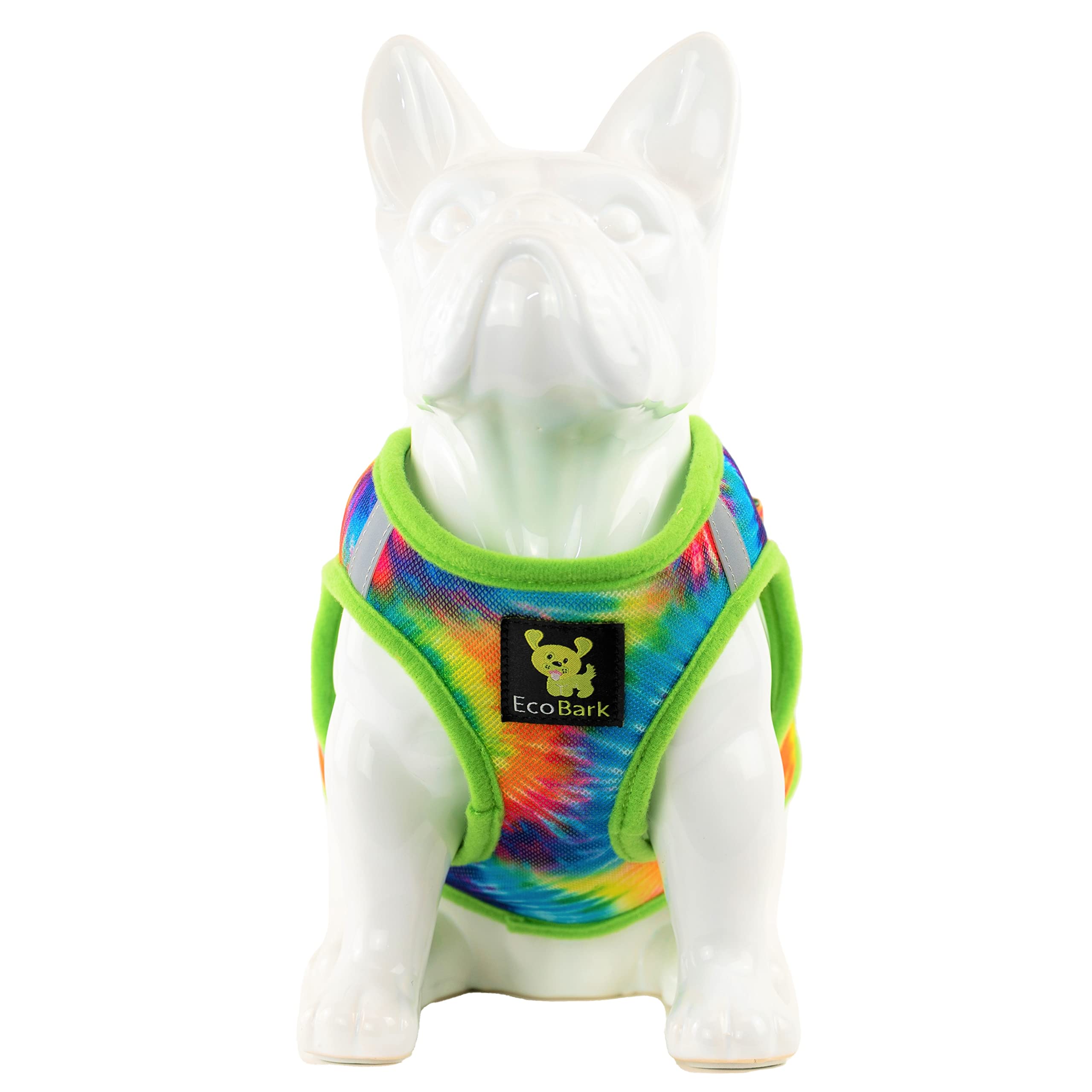 Ecobark Step In Dog Harness - Soft Mesh Dog Vest Harnesses For Puppies And Small Dogs - Reflective And Adjustable No Pull And No Choke Halter Harness - Mesh Comfort Padded Body Harness (Tie-Dye, Xs)