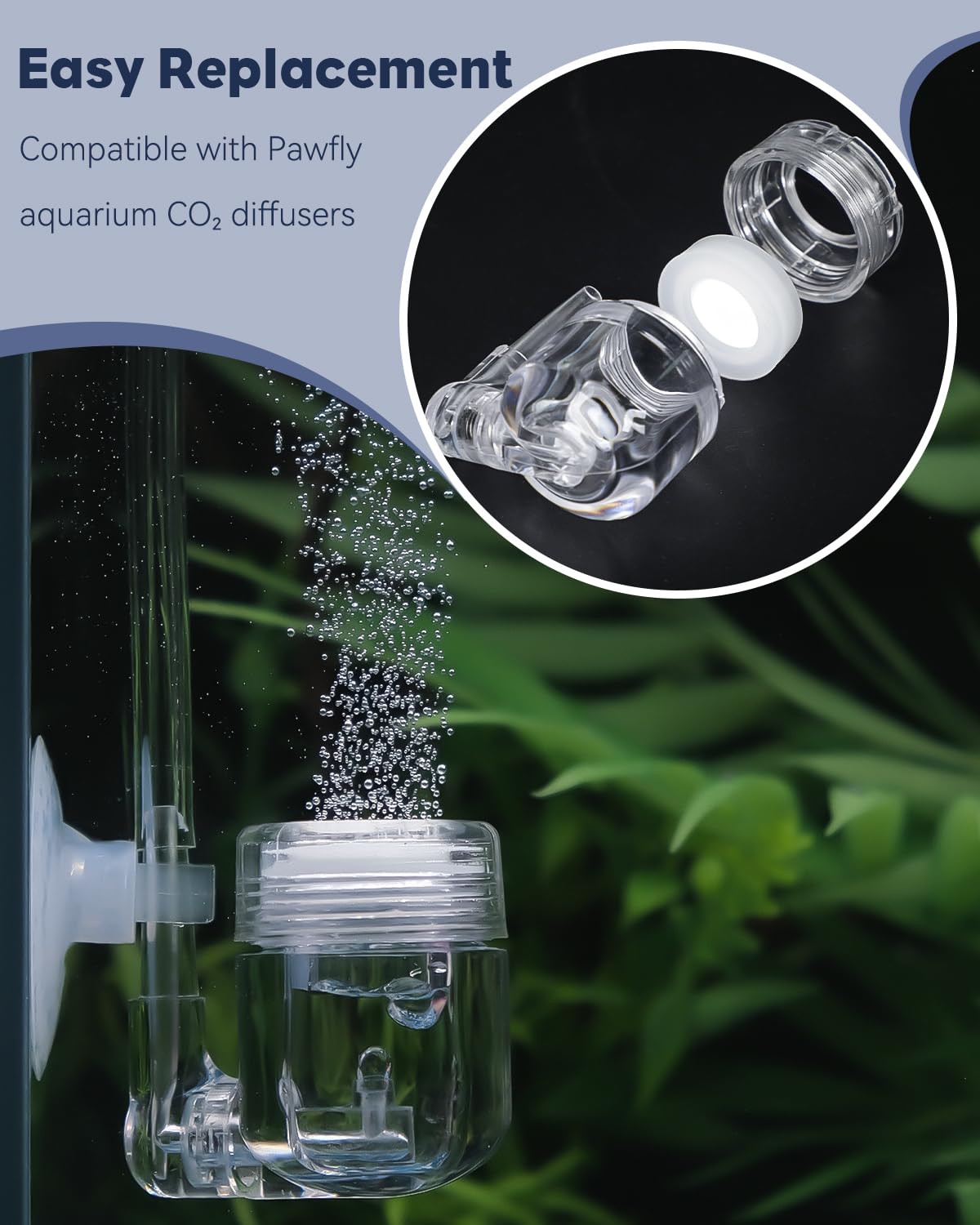 Pawfly Aquarium CO2 Diffuser Replacement Disc, 23 mm Replacement Ceramic Slice for Fish Tank Carbon Dioxide Atomizer, Replacemen