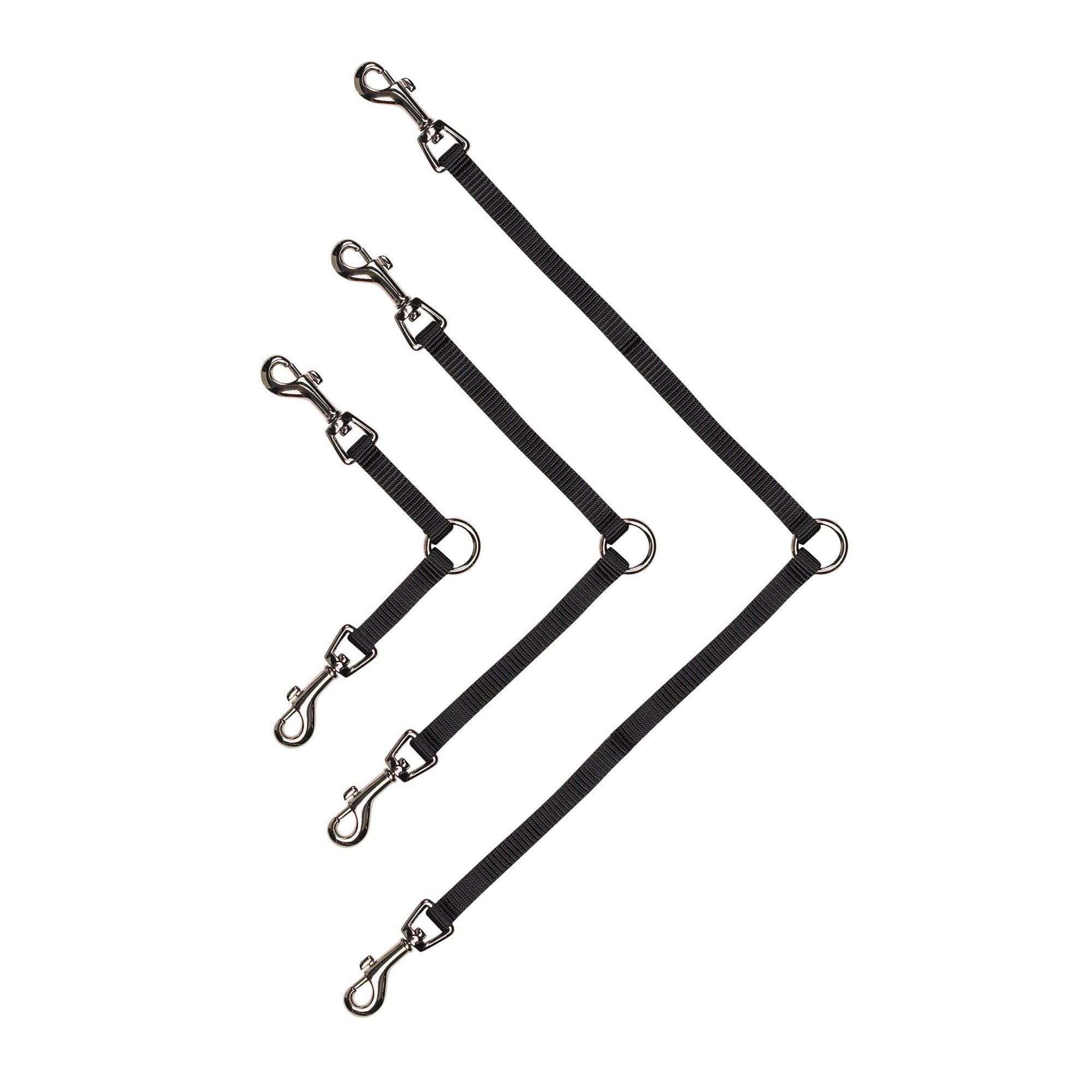 Guardian Gear Nylon 2-Way Medium Dog Coupler With Nickel-Plated Swivel Clip, 12', Black