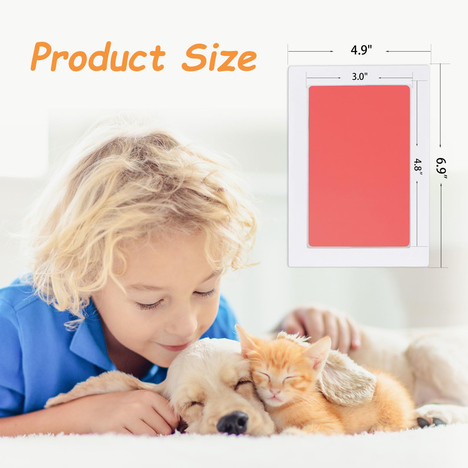 Deerzone Inkless Paw Print Kit,Paw Print Kit Dog Cat Paw Nose Imprint Cards, Clean Touch Ink Pads For Keepsakes