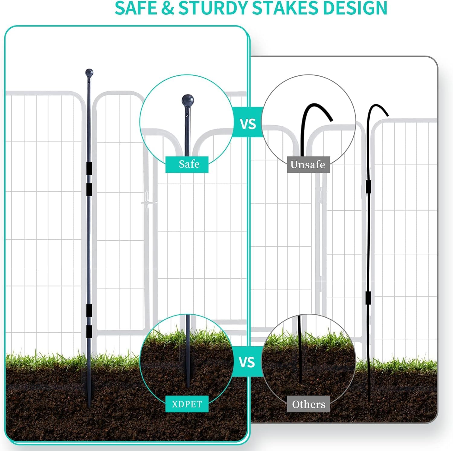 Dog Playpen,Portable Outdoor Dog Fence, Playpen For Large/Medium/Small Dogs, Dog Fences For The Yard,With Doors Foldable Metal D
