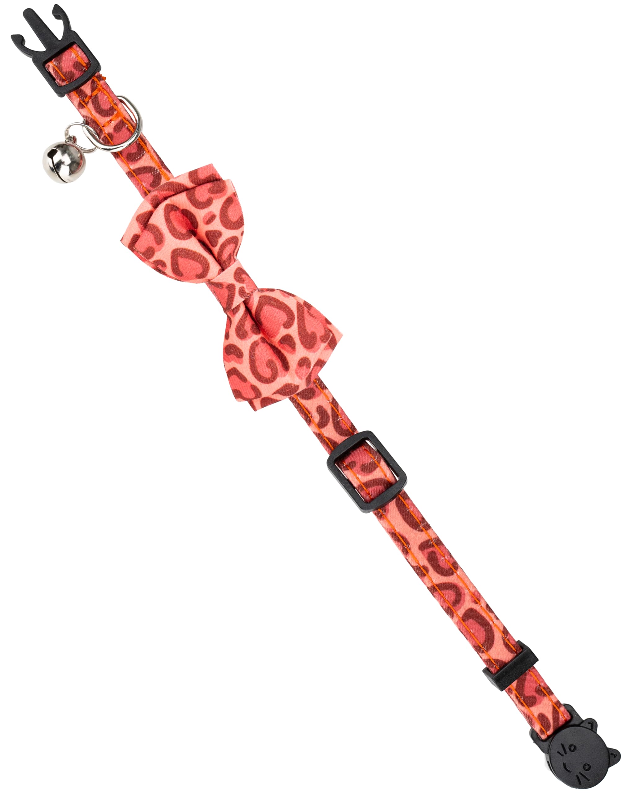Gyapet Cat Collar With Bowtie Bell Safety Breakaway Kitten 7-11In Dot Colorful Adjustable Love-Red Hearts