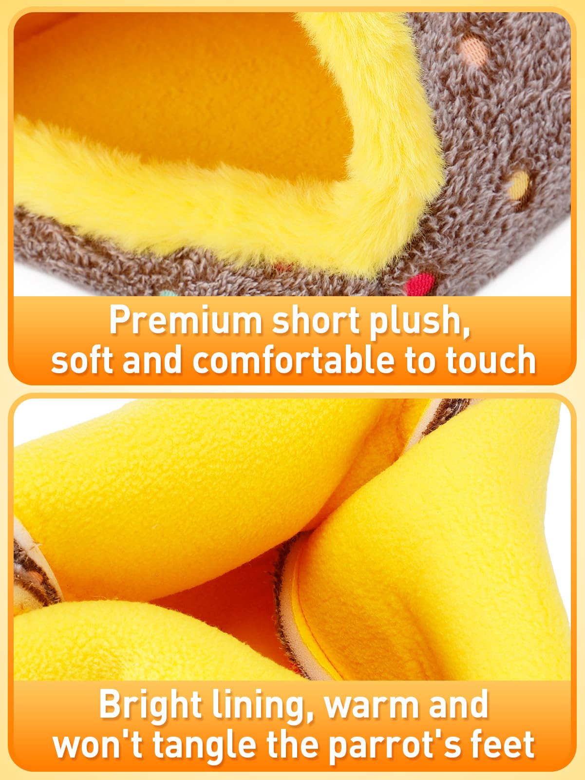 Winter Warm Bird Nest House, Fluffy Parrots Bird Bed For Cage, Hanging Hammock Plush Shed Hut Hideaway Hut Gift For Parakeets Cockatiels Conures Lovebirds