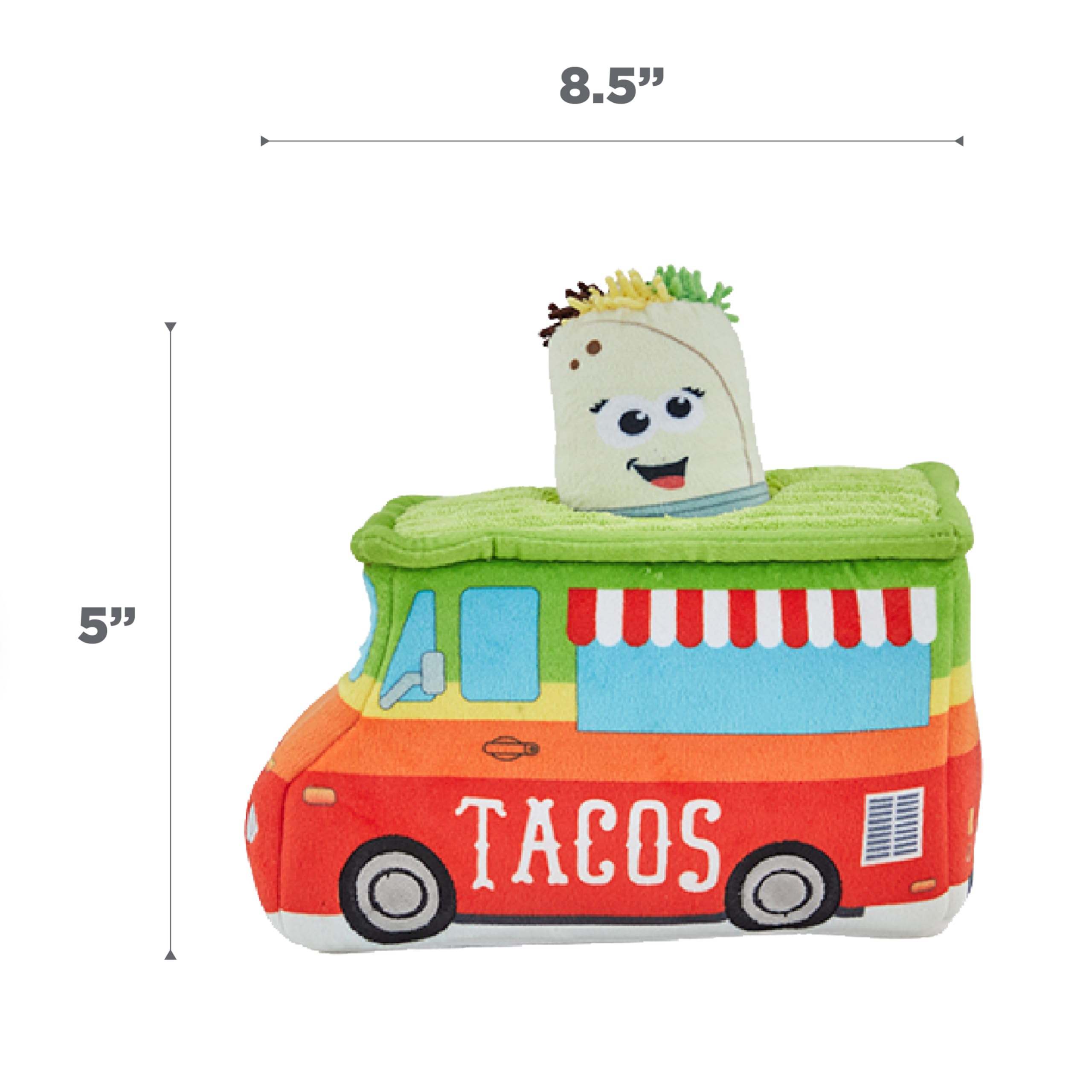 Outward Hound Hide A Taco Plush Dog Toy Puzzle - Large (Pack of 1) - Polyester - Taco Truck - Model 70473