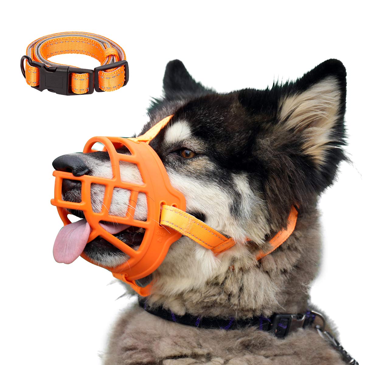 Barkless Dog Muzzle, Soft Silicone Basket Muzzle For Dogs, Allows Panting And Drinking, Prevents Unwanted Barking Biting, And Ch