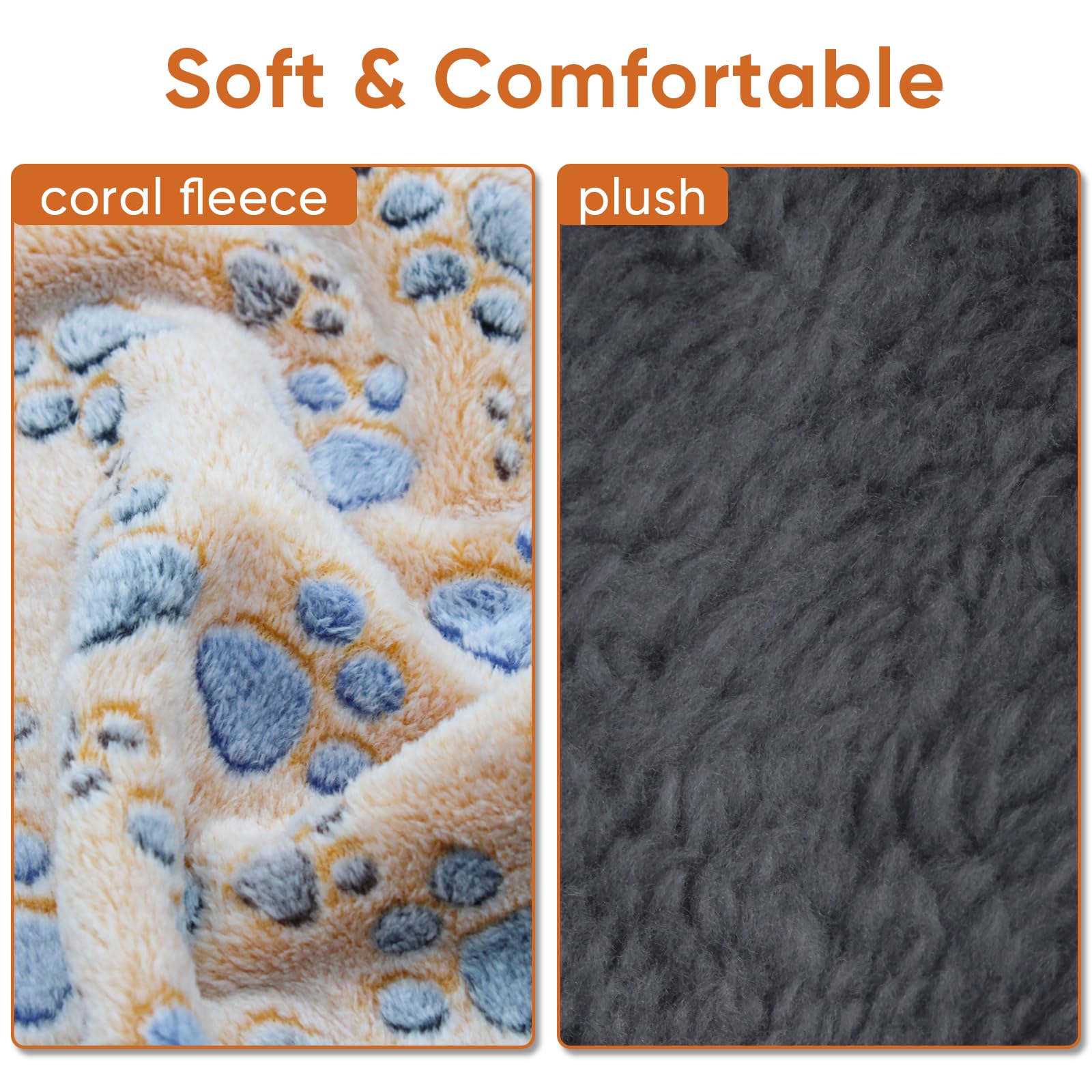 Yzhduxiu 1 Pack 3 Waterproof Dog Blanket For Small Dogs, Washable Pet Blankets With Double -Sided Soft Warm Flannel Fleece Cover