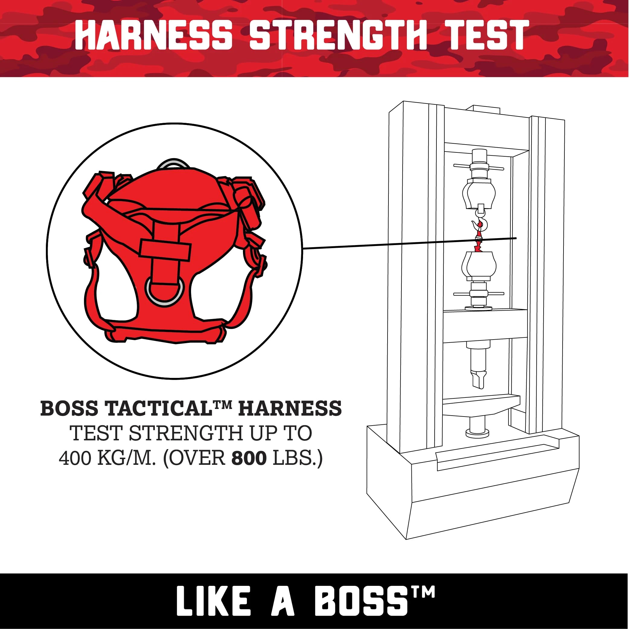 Boss Dog Tactical Harness, Hot Pink, Large