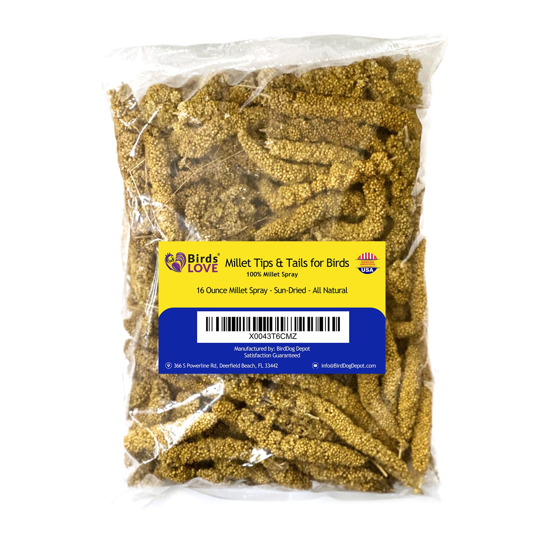 Birds LOVE Millet Tips & Tails for Birds - Parakeets, Cockatiels, Lovebirds, Finches, Budgies, Canaries, Cockatoos - Natural & H