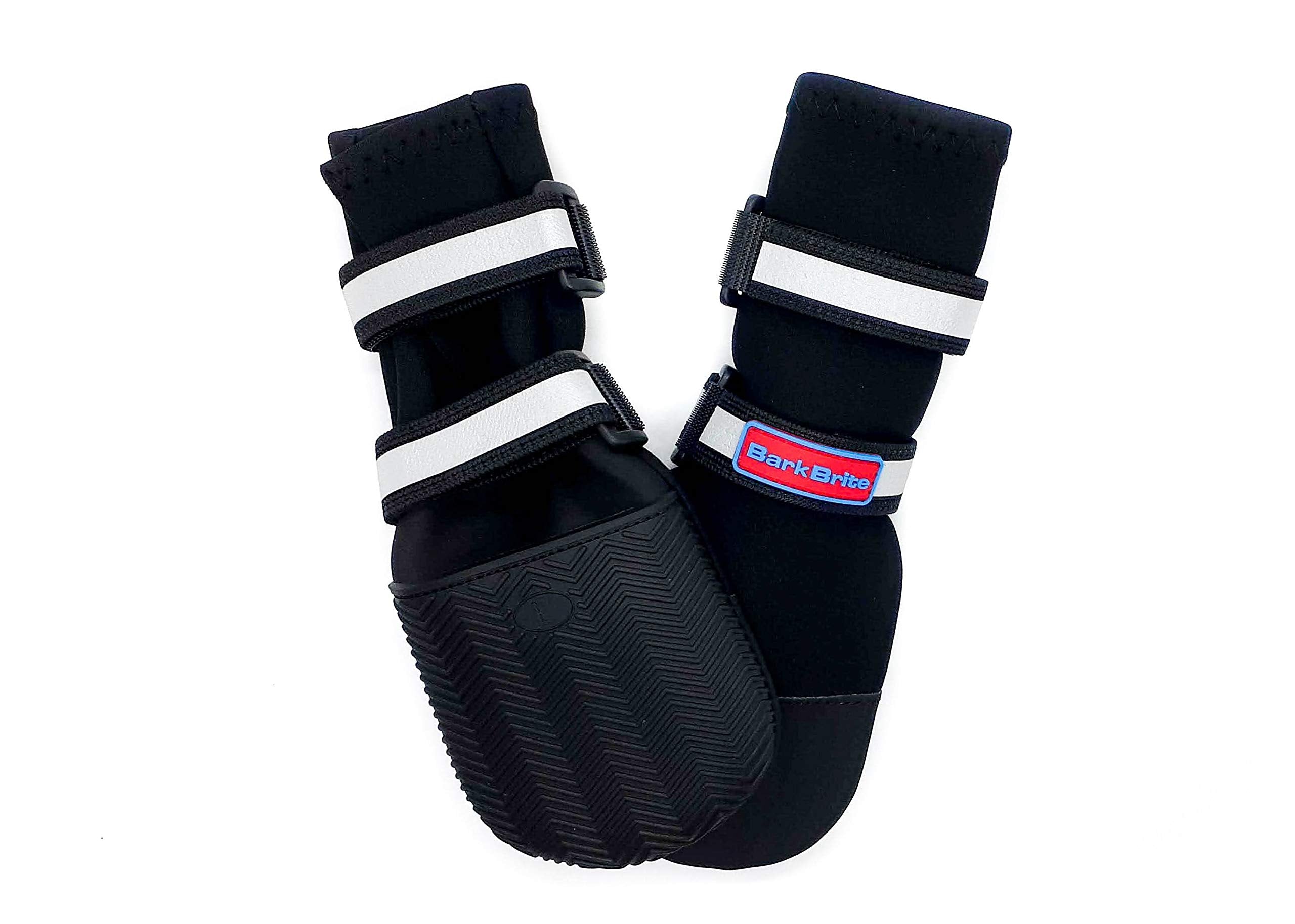 All Weather Neoprene Paw Protector Dog Boots With Reflective Straps In 5 Sizes! (Black Large)