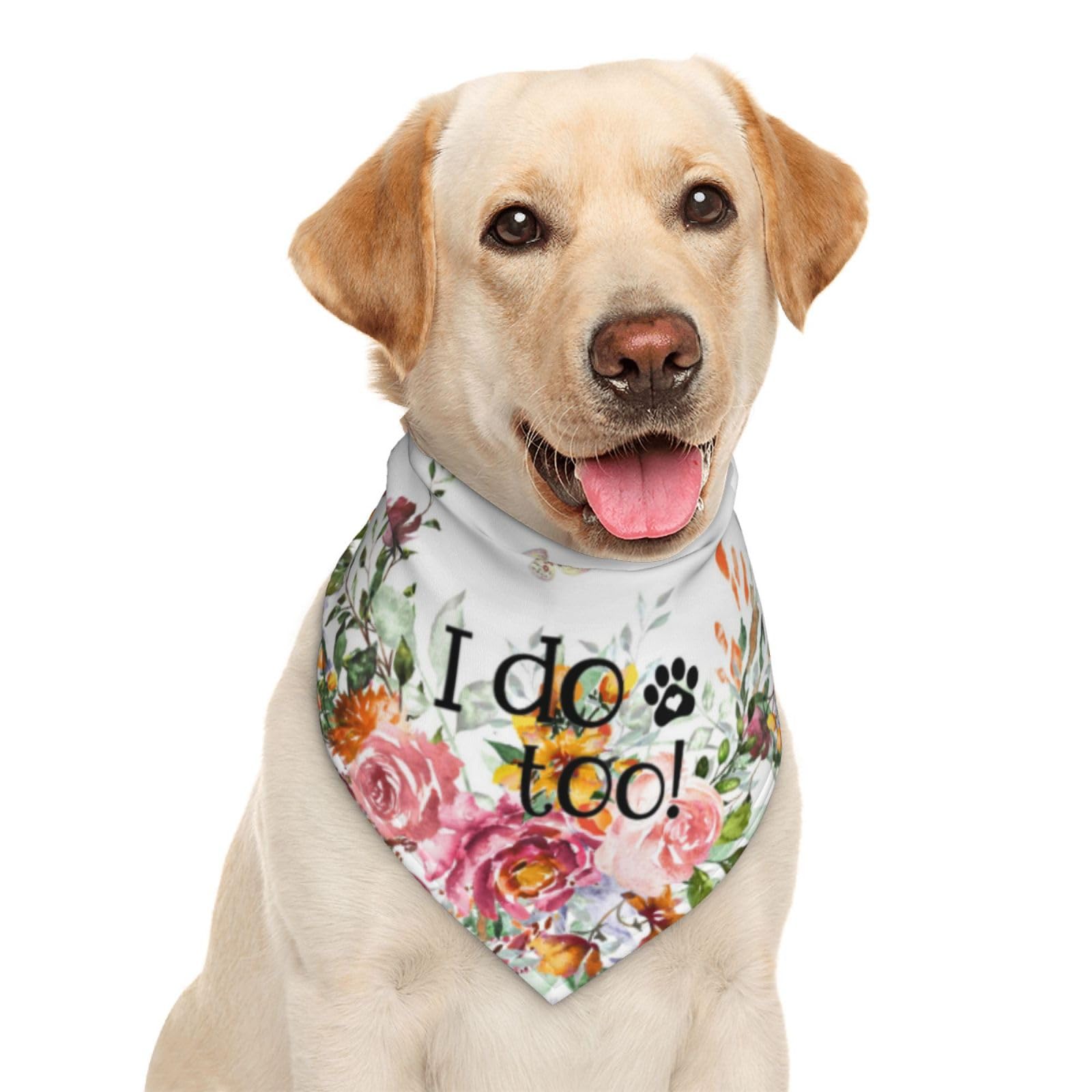 Funny White Wreath Wedding Dog Bandana Scarf Triangle Bibs Pet Accessories Cat Kerchief