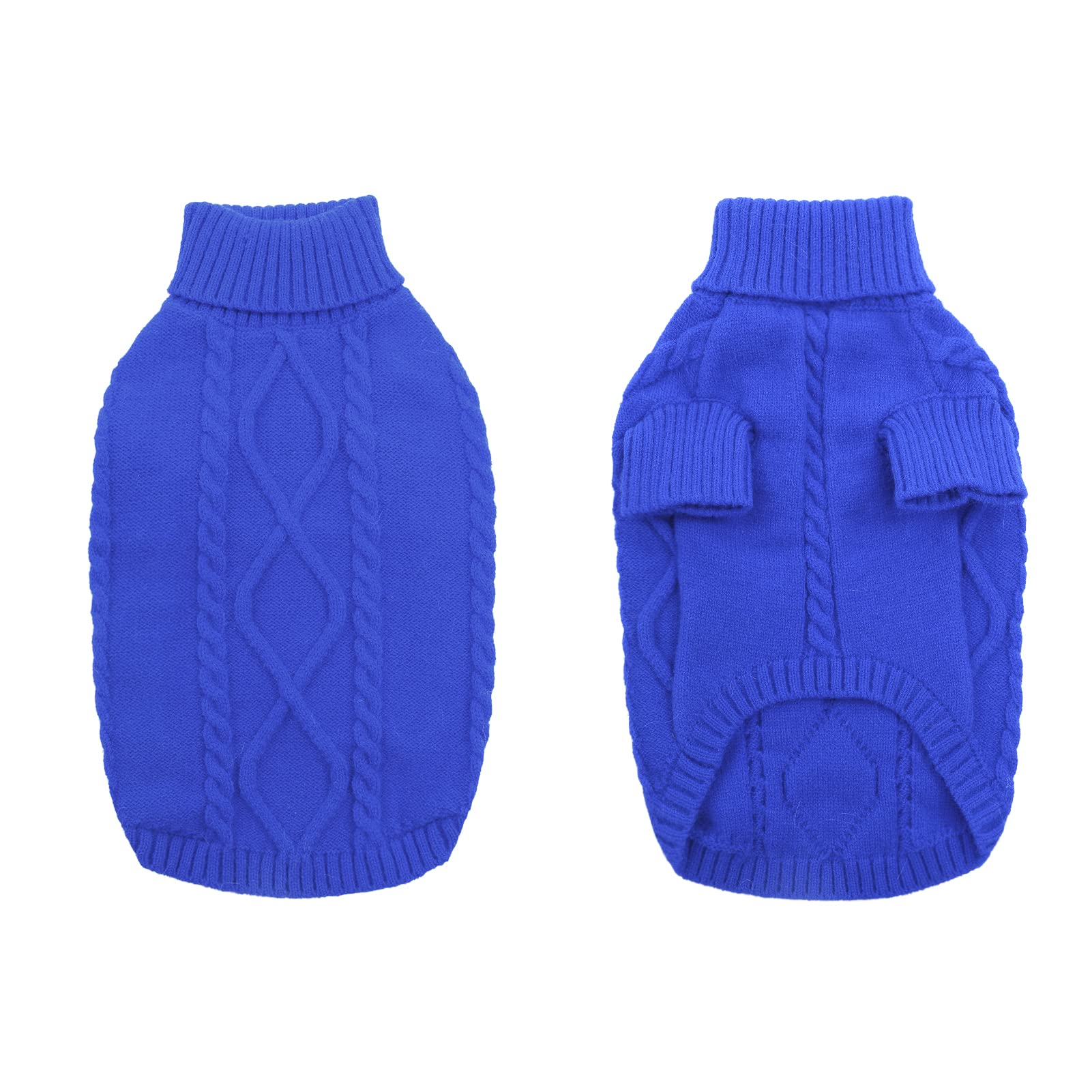 Queenmore Xxl Sweater For Large Dogs, Warm Turtleneck Knitted For Pitbull Doberman, Winter Clothes For Male Female Dogs (Royal B
