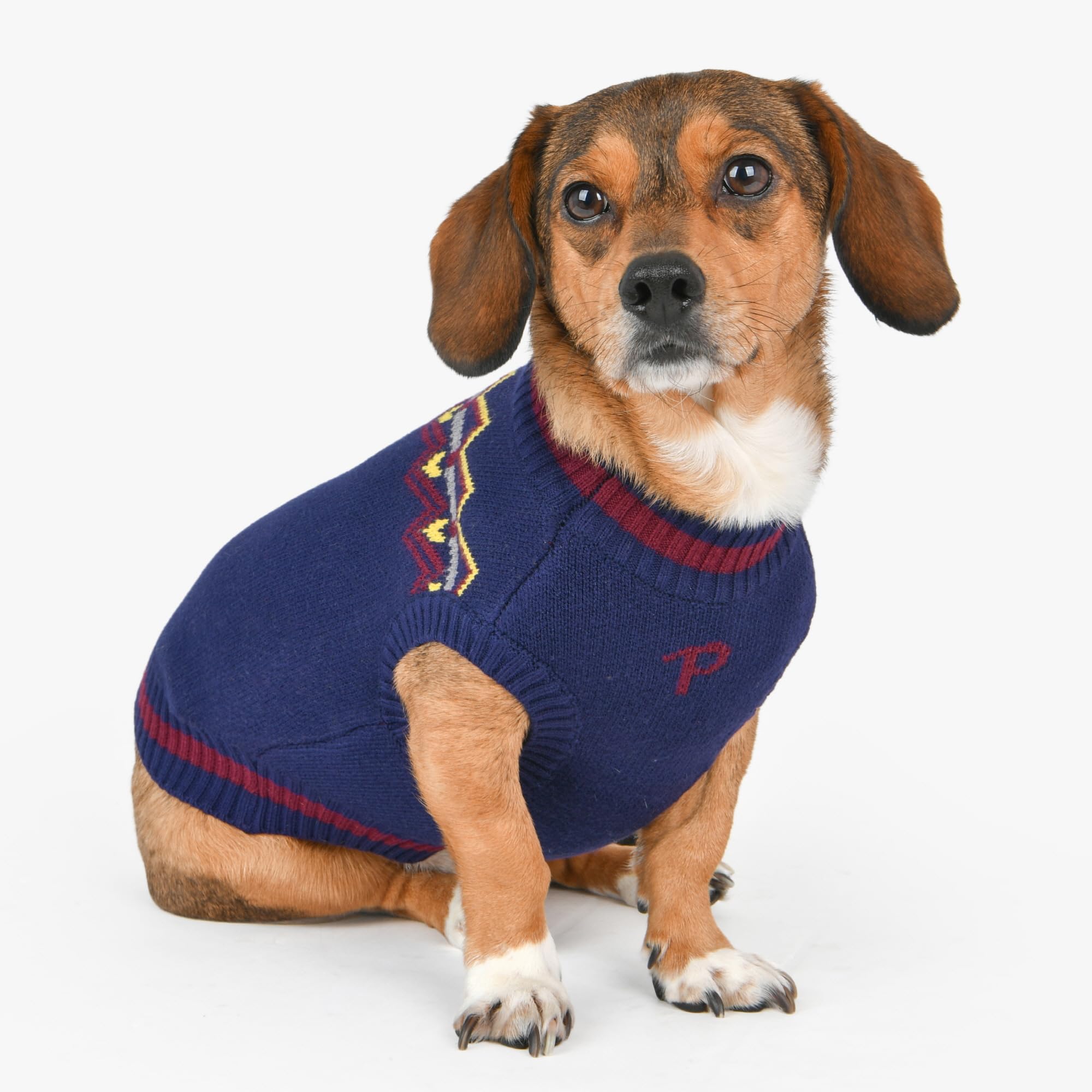 Puppia Kylo Dog Knit Sweater Winter Season For Small And Medium Dogs, Navy, Large