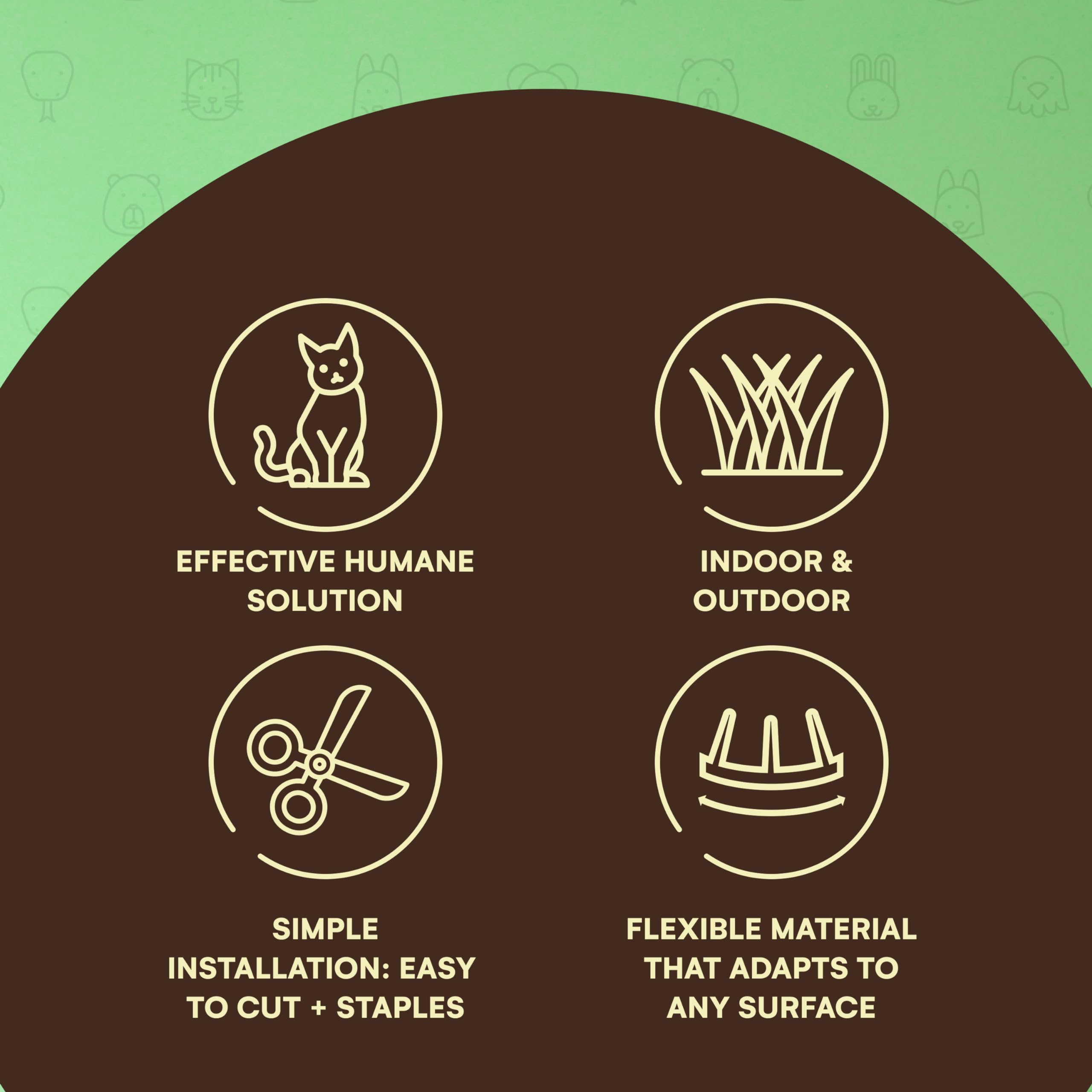 Homarden Cat Scat Mat 10-Piece Set - 16x13in Anti-Dig Spike Mat for Indoor/Outdoor Use - Black Cat Barrier Solution