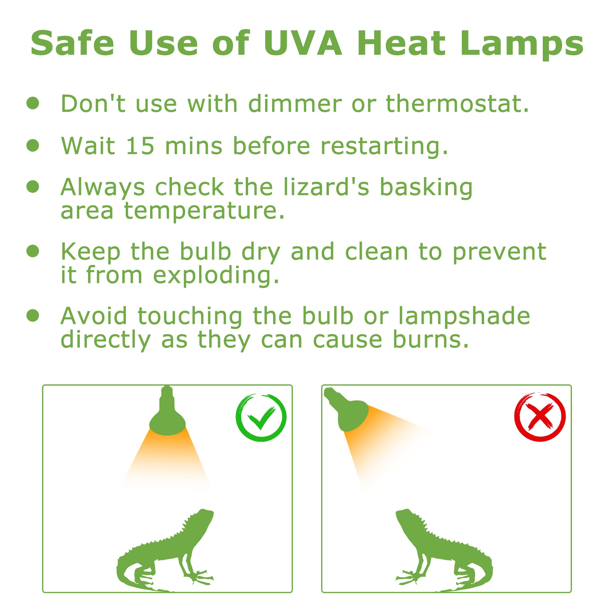 HARTOMPET 60W E26 Reptile Heat Lamp Bulbs, UVA Basking Spot Light for Bearded Dragon, Lizard, Tortoise, Chicks, Other Reptiles &