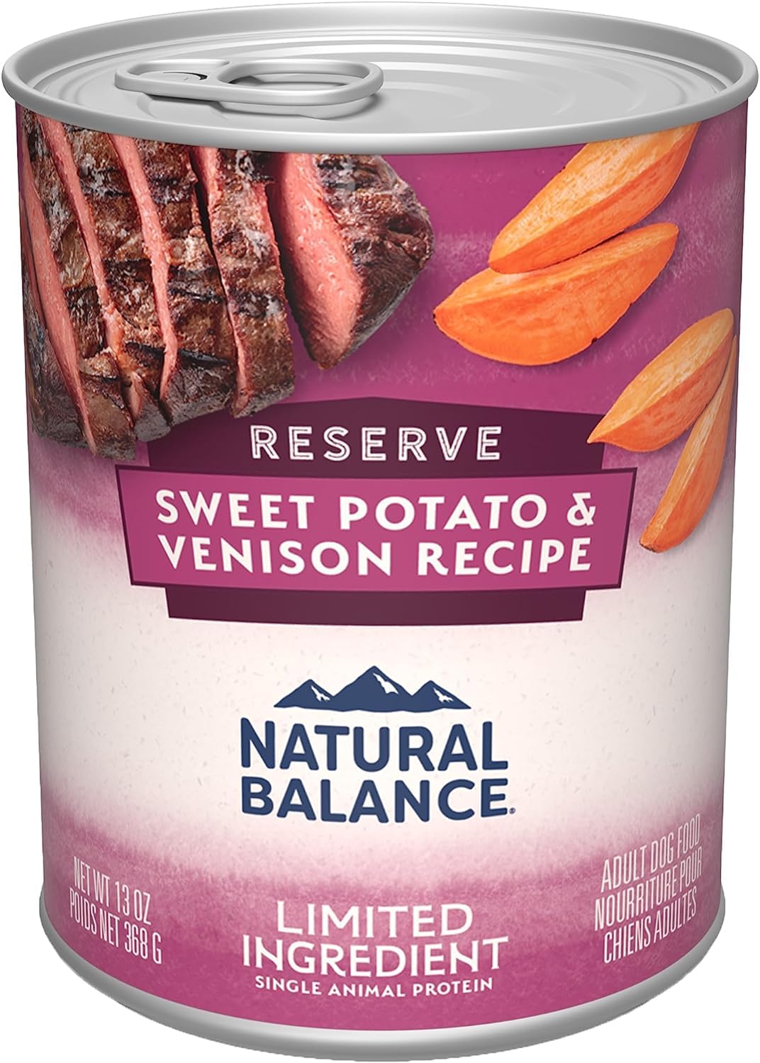 Natural Balance Limited Ingredient Adult Grain-Free Wet Canned Dog Food, Reserve Sweet Potato & Venison Recipe, 13 Ounce (Pack o