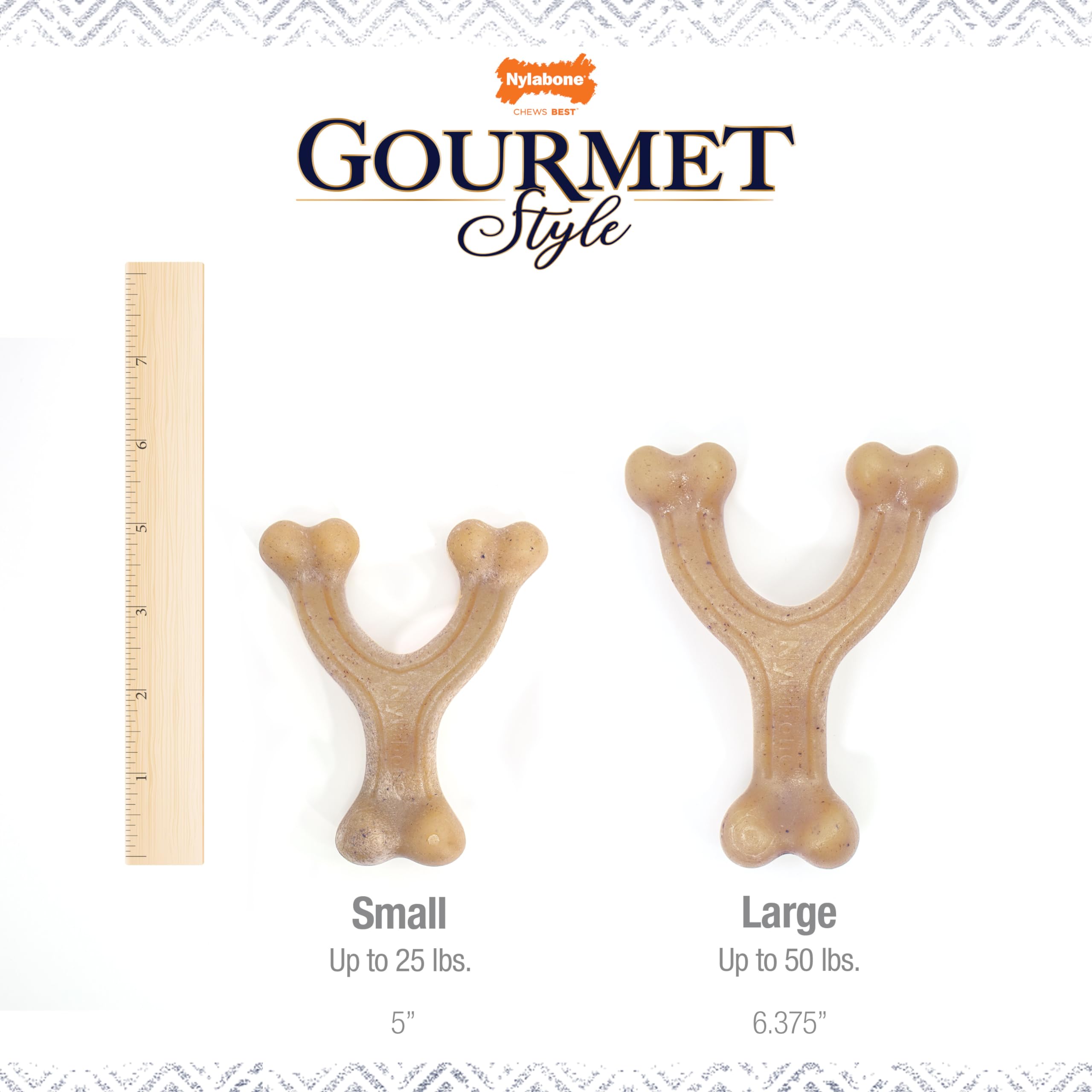 Nylabone Gourmet Style Wishbone Strong Chew Toy For Dogs, Chicken Flavor, Small - Up To 25 Lbs, 1 Count