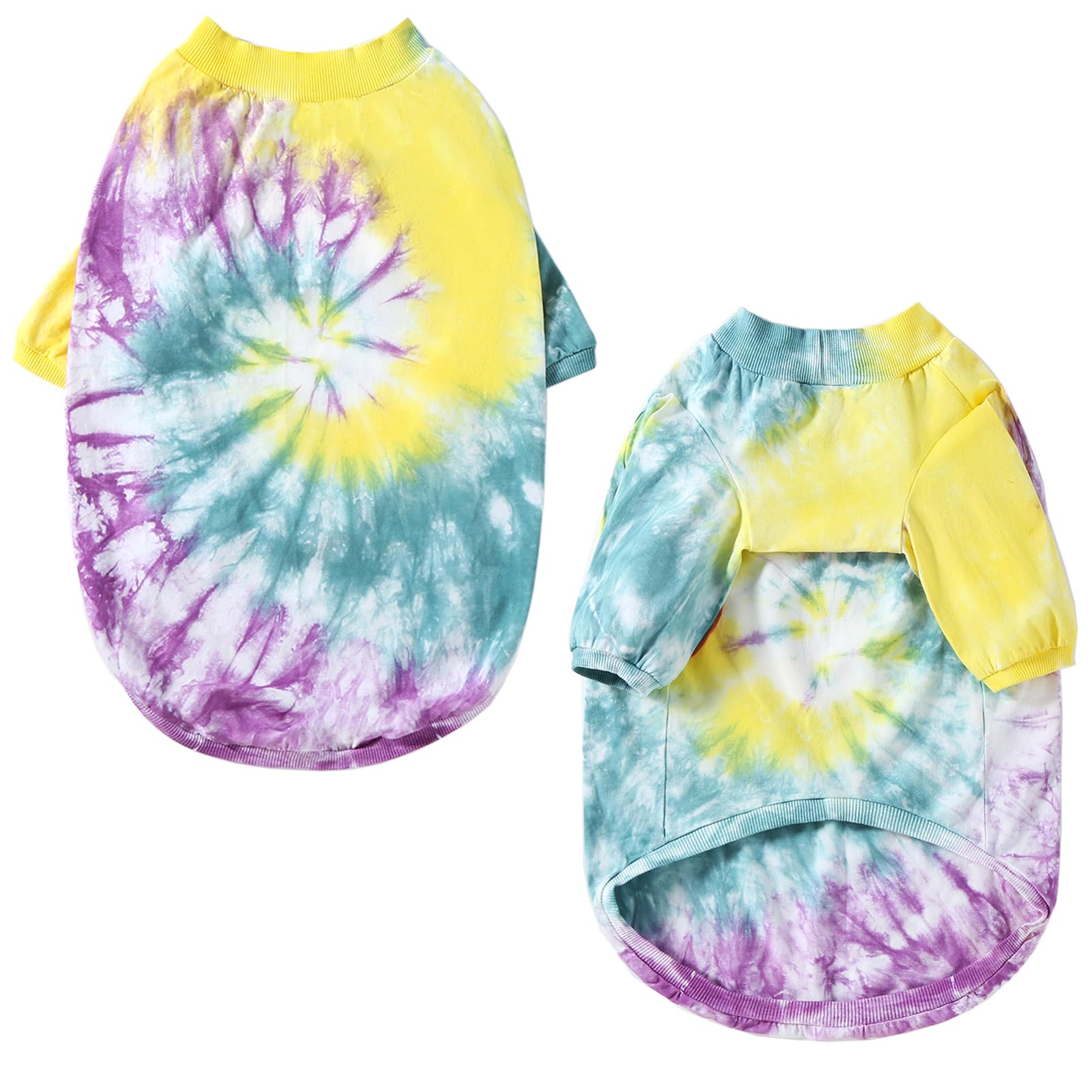 PriPre Dog Cotton Colorful Purple Yellow T-Shirts Soft and Stretchy Dog Shirt Pajamas Pets Clothes for Extra Large Dogs(3XL Purp