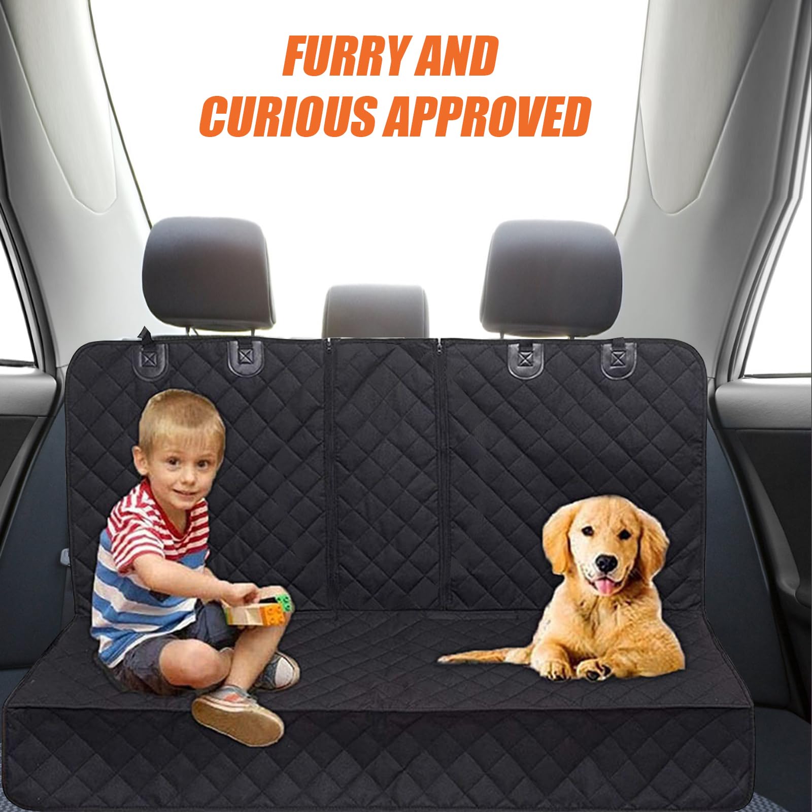 Doggiekit Dog Car Seat Cover For Back Seat, Waterproof Rear Seat Protector, Full Protection From Mud Scratches Shedding, Non-Sli