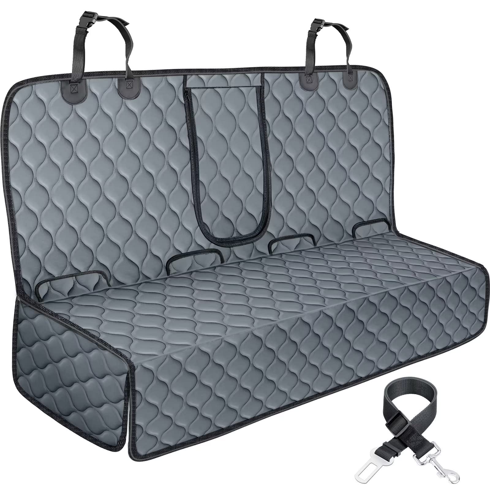 URPOWER Dog Car Seat Cover for Back Seat - Waterproof Dog Bench Cover Fits Middle Armrest for Full Size SUVs & Trucks, Nonslip B